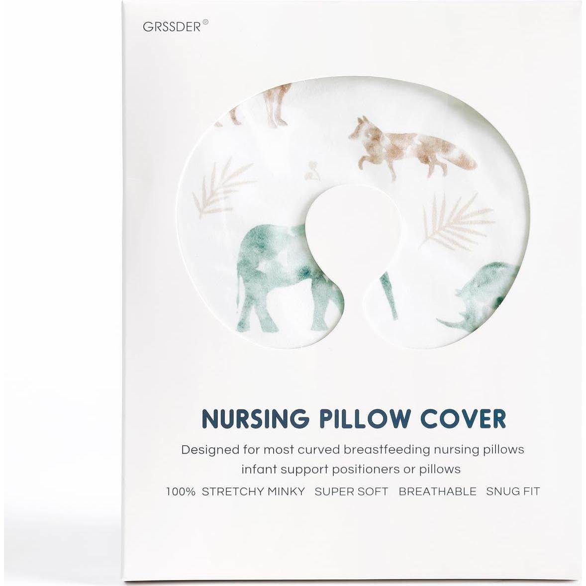 Funda de Almohada de Lactancia GRSSDER Animales Suave 58.4x50.8cm