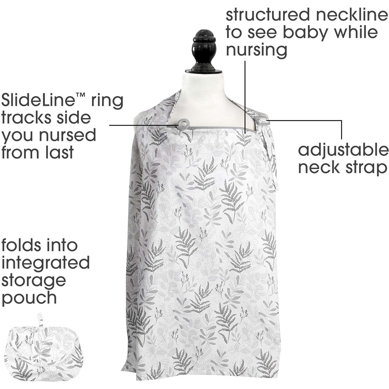 Cubierta de Lactancia Boppy 100% Algodón Helechos Grises