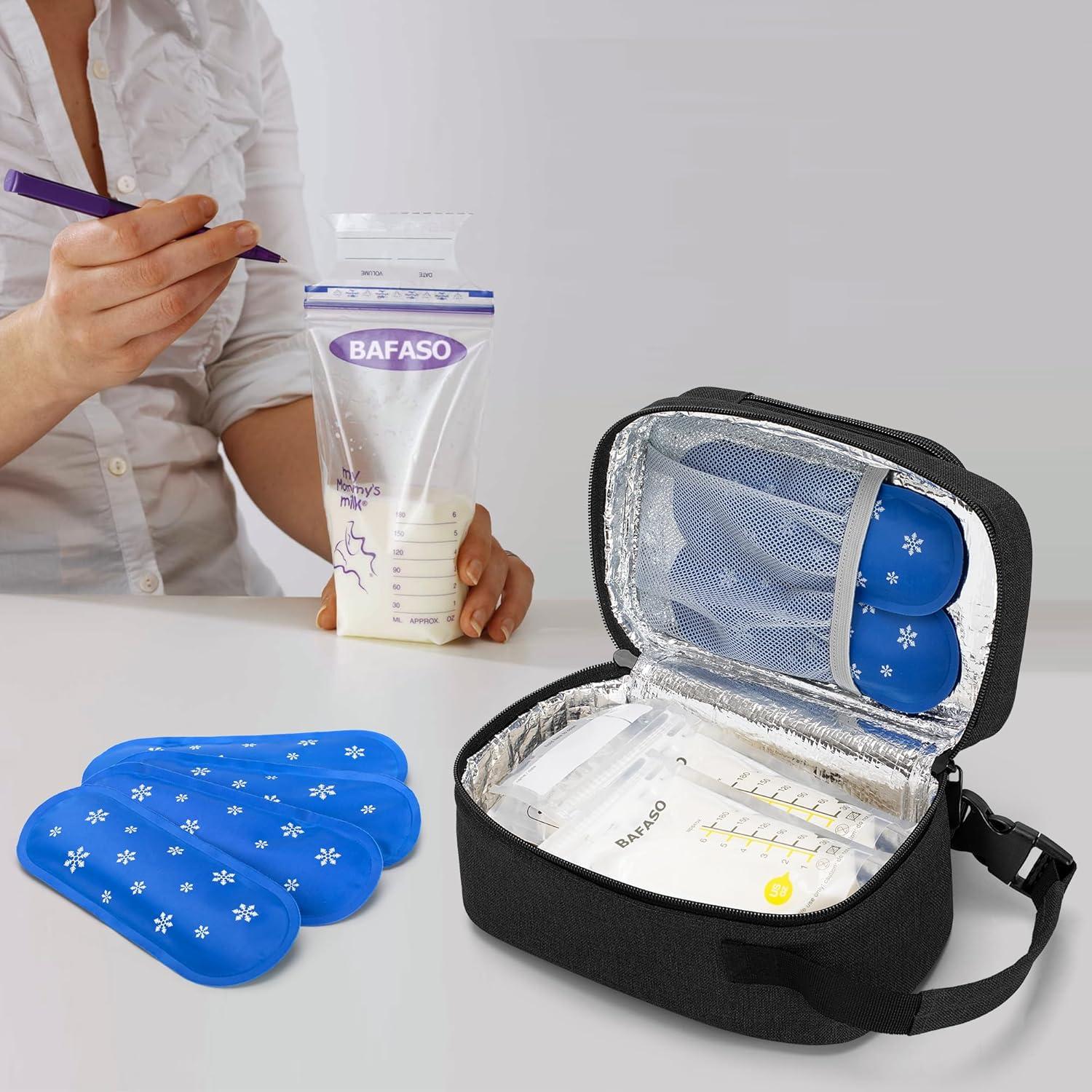 Bolsa Térmica Aislada BAFASO para Leche Materna con 4 Hielos