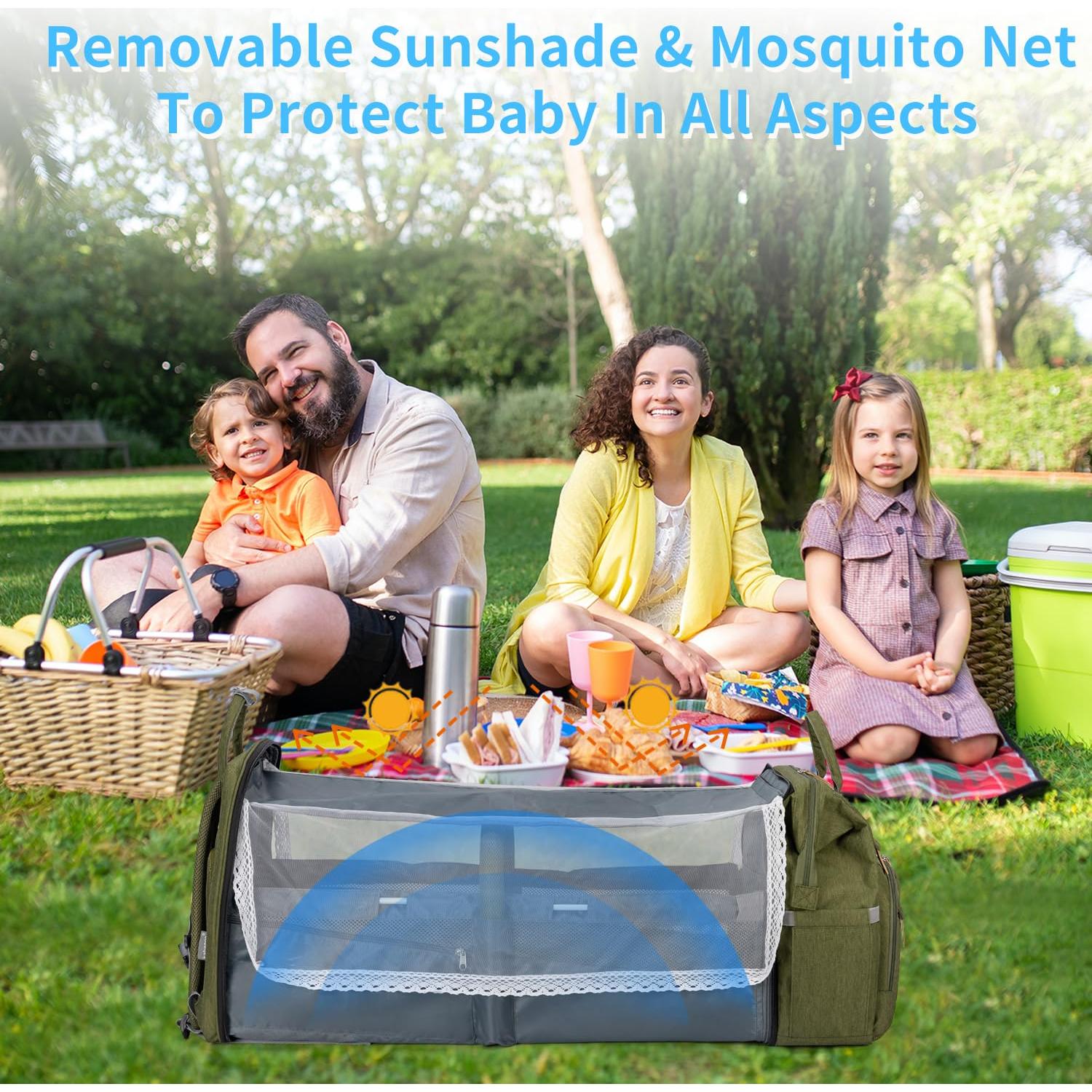 Mochila para Pañales KABAQOO Verde Militar 35L Ergonométrica