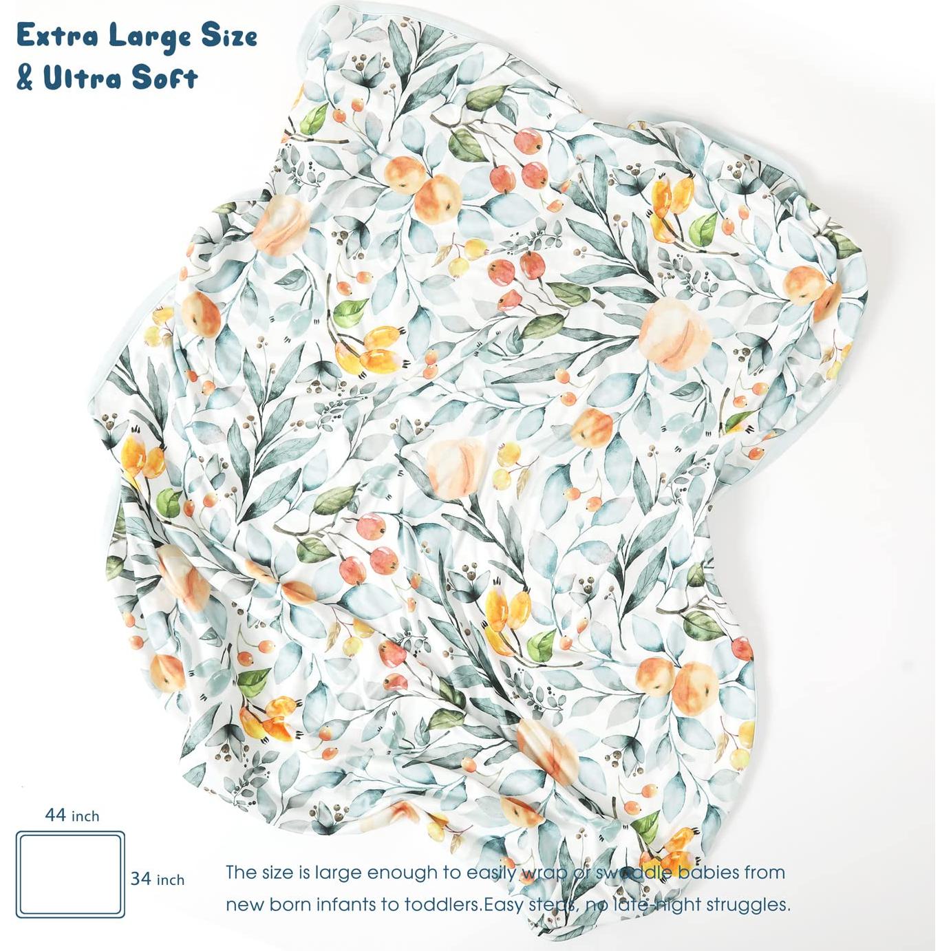 Manta para Bebés GRSSDER Reversible 86x112 cm Floral Verde Aqua