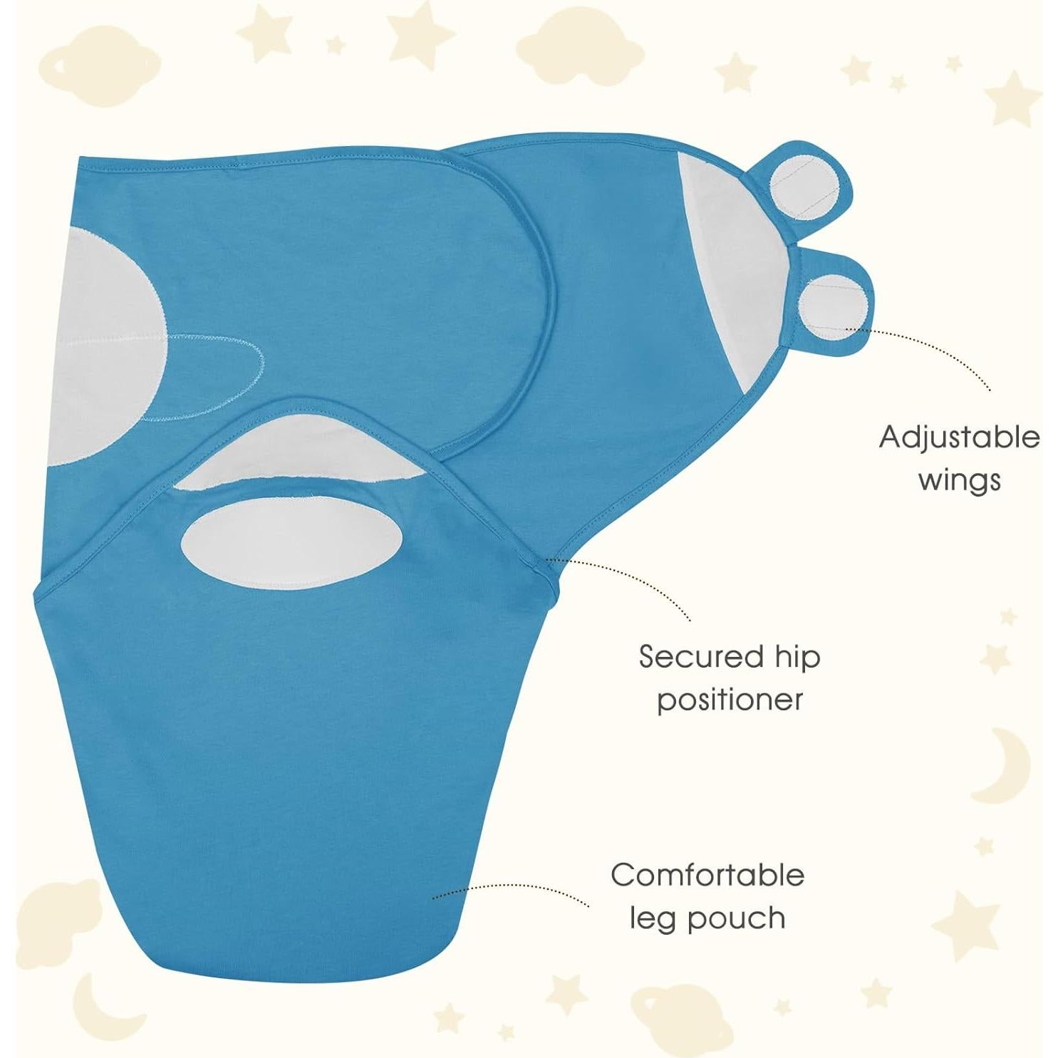 Sacos de Sueño PHF Algodón 0-3 Meses Ajustables 3 Piezas