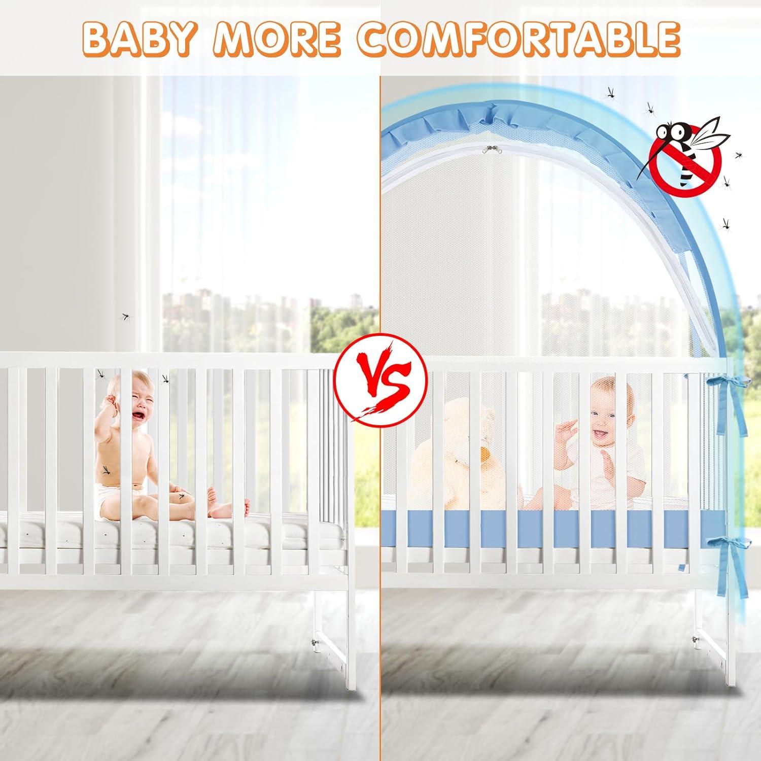 Carpa para Cuna Zkaitoy Grande Azul - Red de Seguridad Transpirable