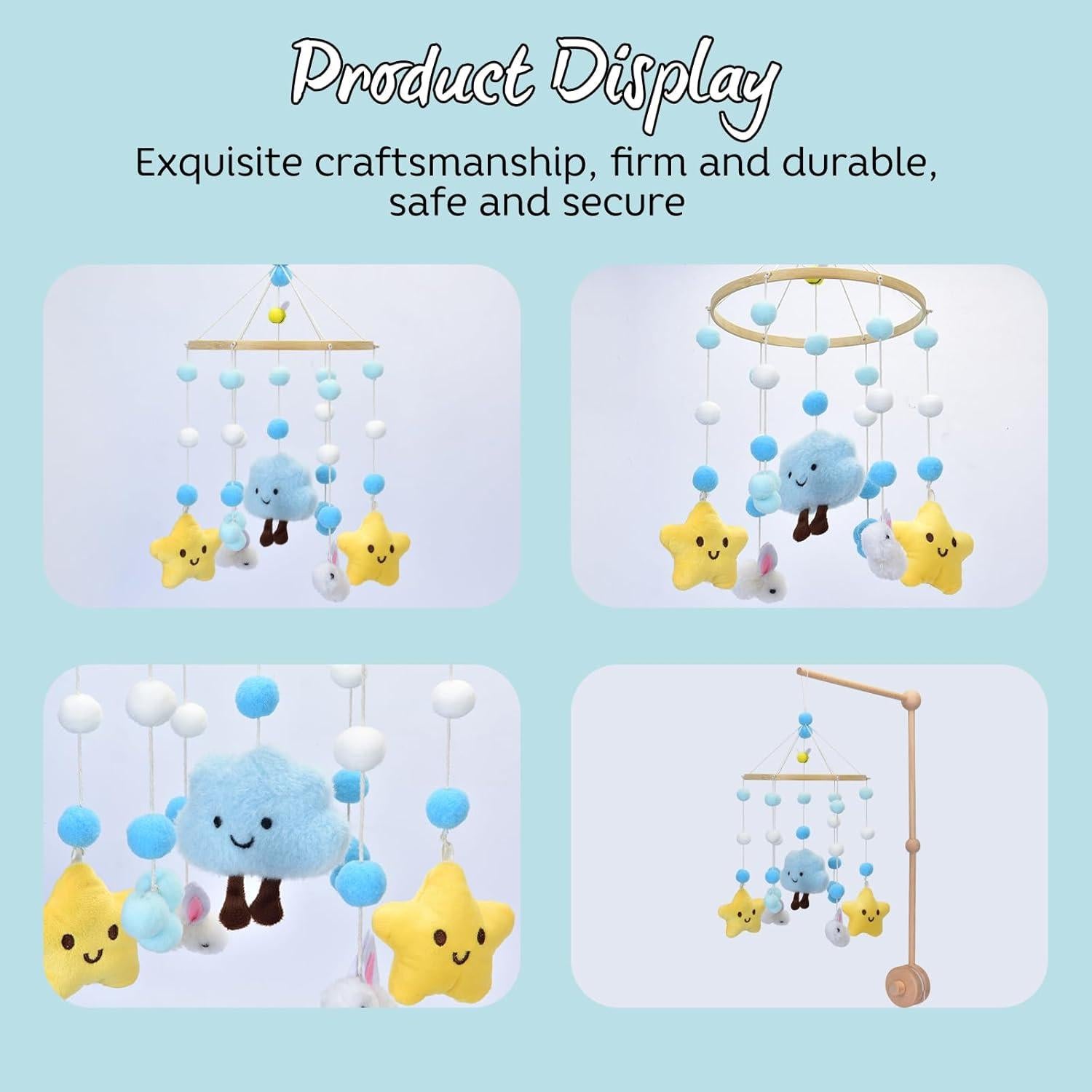 Móvil de Cuna Decorativo Fcesuk Abejas y Estrellas 20cm