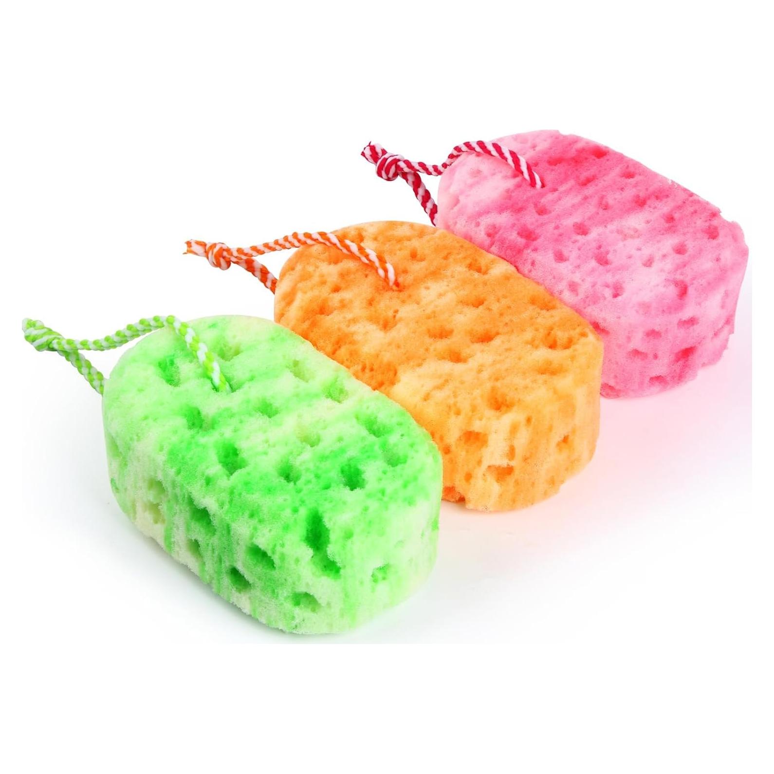 Esponjas de Ducha Exfoliantes 3 Pcs Masaje Relajante Loofah