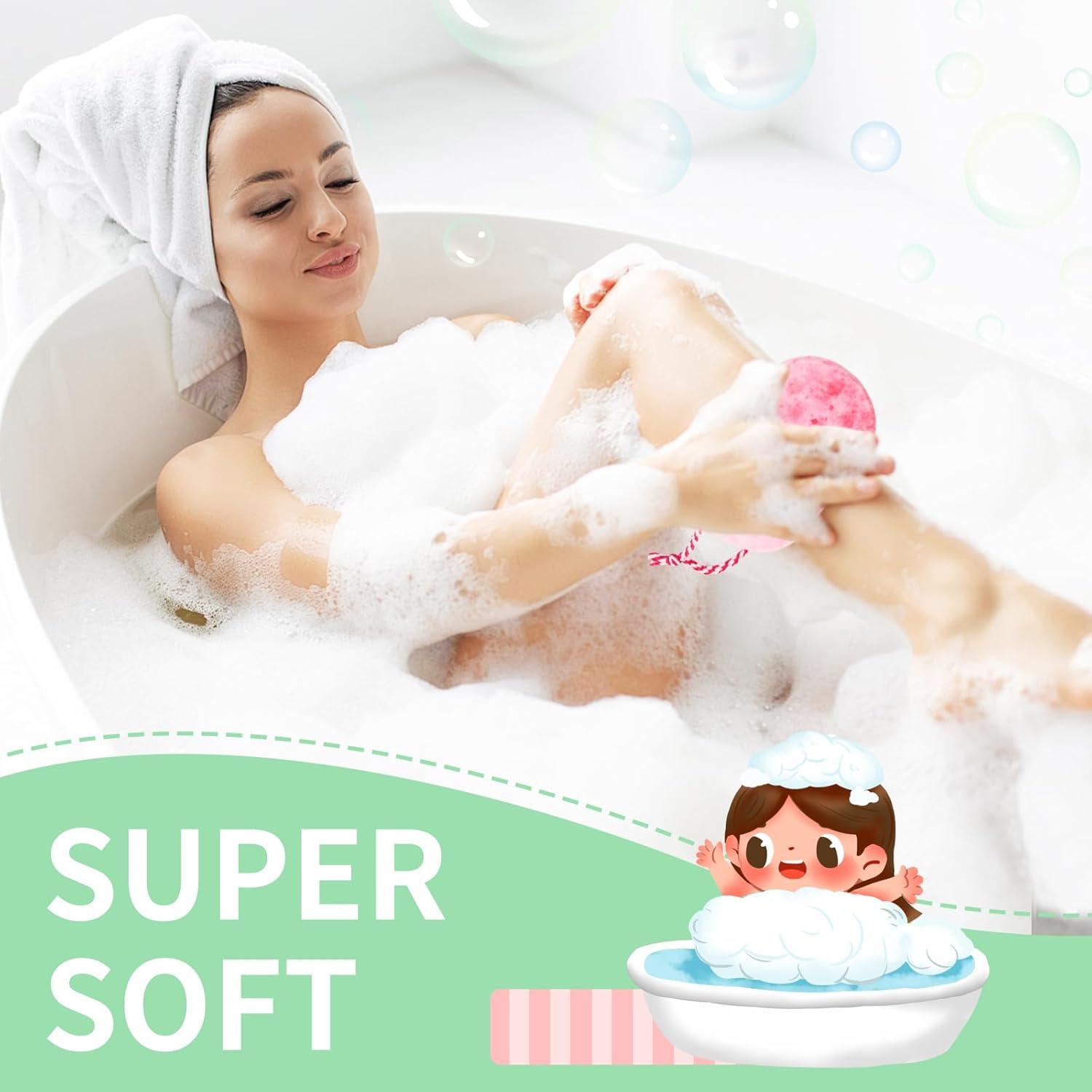 Esponjas de Ducha Exfoliantes 3 Pcs Masaje Relajante Loofah