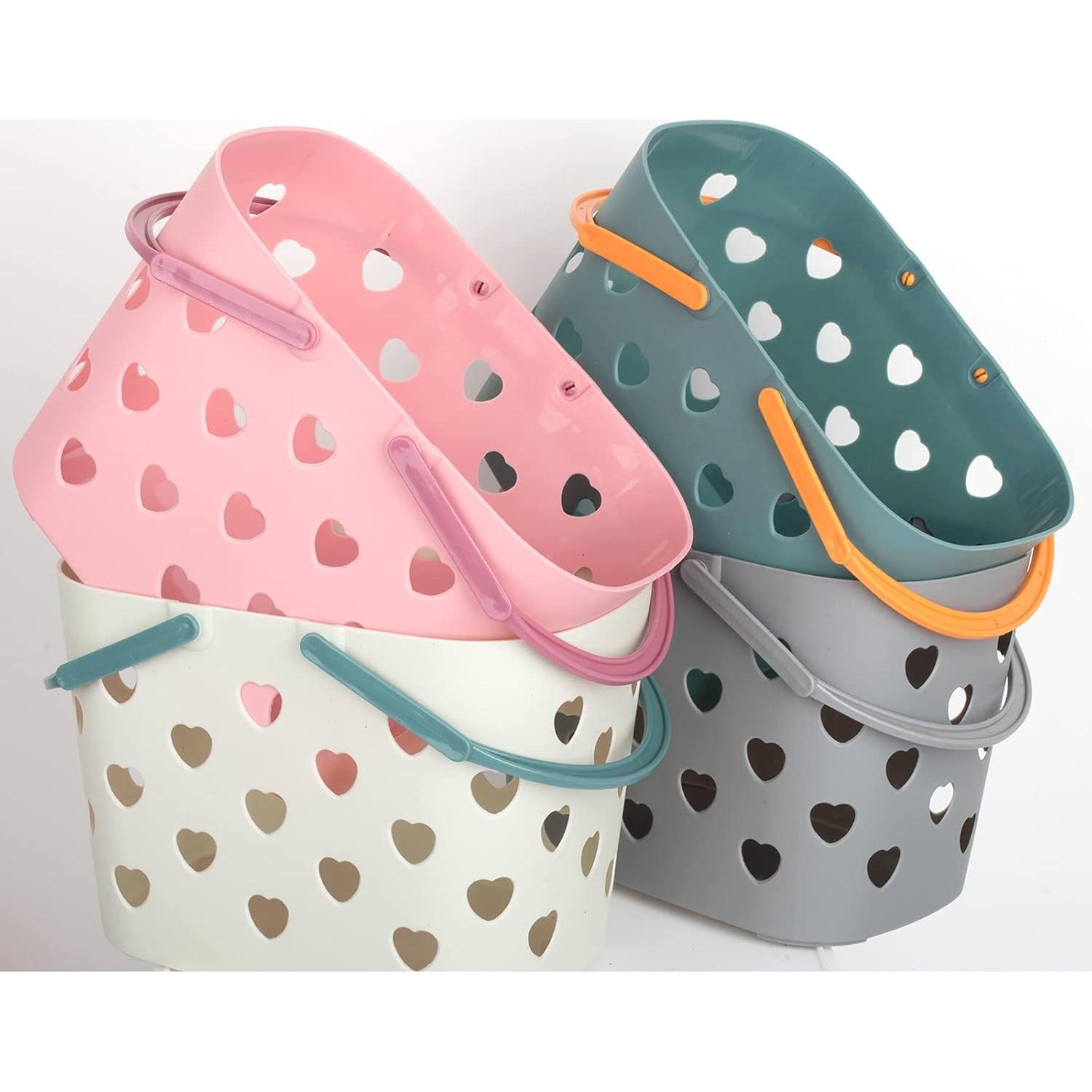 Cesta de Ducha Portátil Anyoifax Rosa - Paquete de 2, 24.9x15.5x16.5 cm