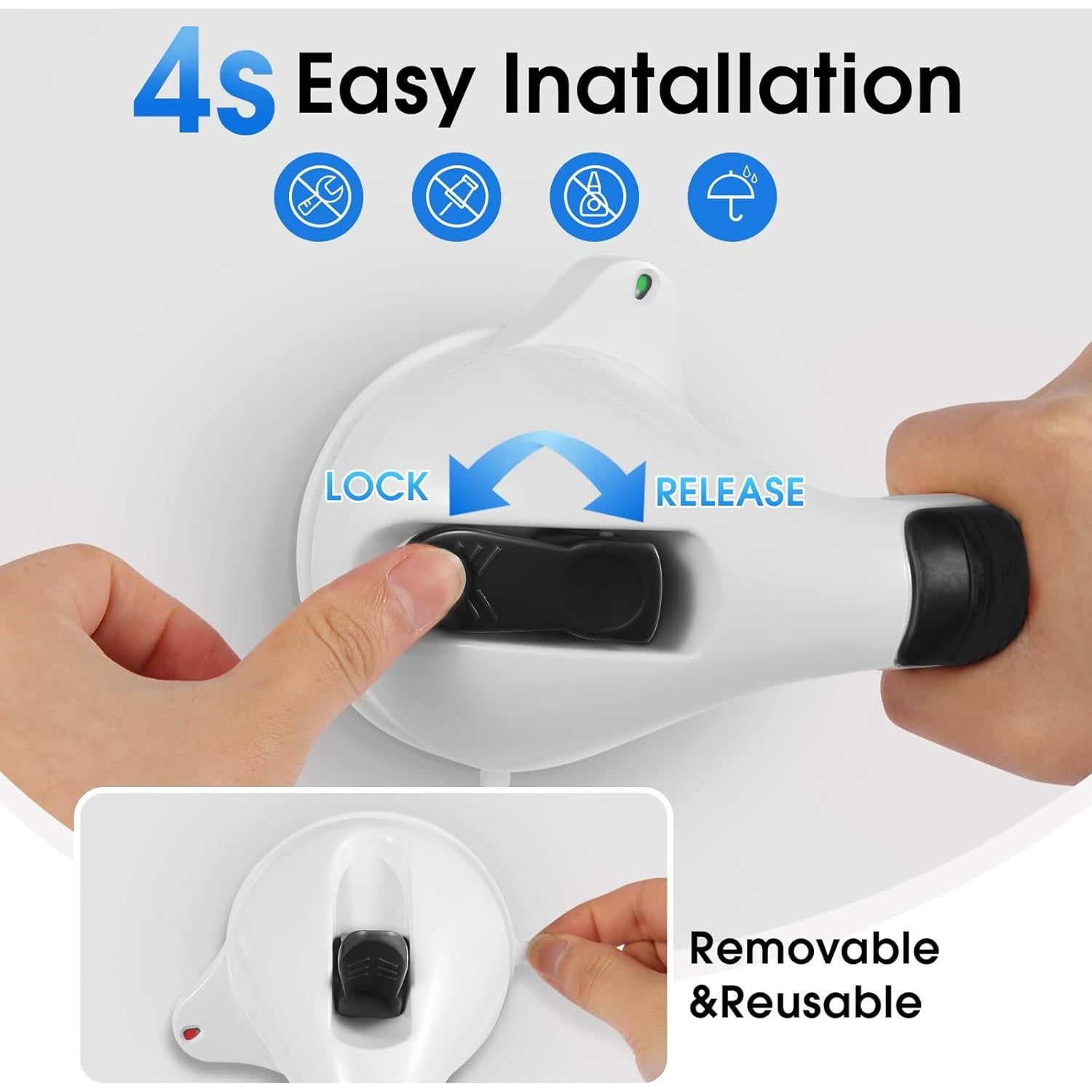 Barra de Agarre de Succión TONORA 30.48 cm Antideslizante Negro