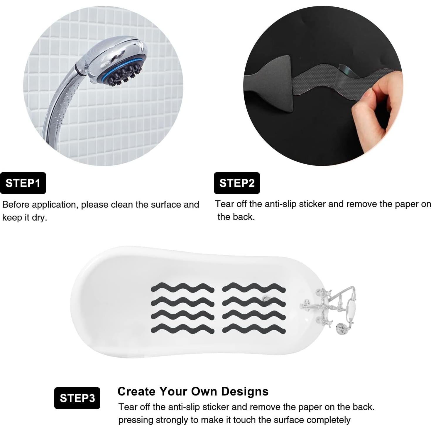 Pegatinas Antideslizantes para Baño Ding Xi - 24 Tiras de Seguridad