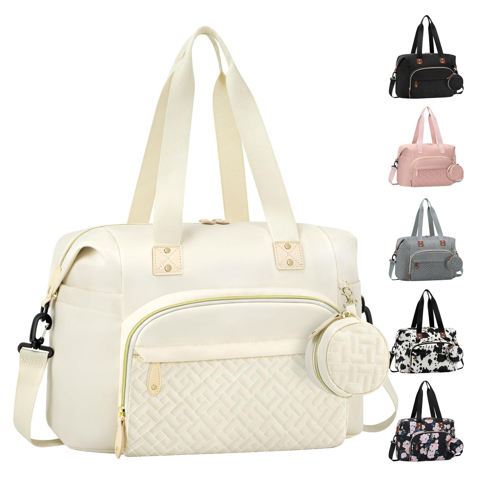 Bolsa de Pañales Tote Tenot Mediana Beige con 10 Bolsillos