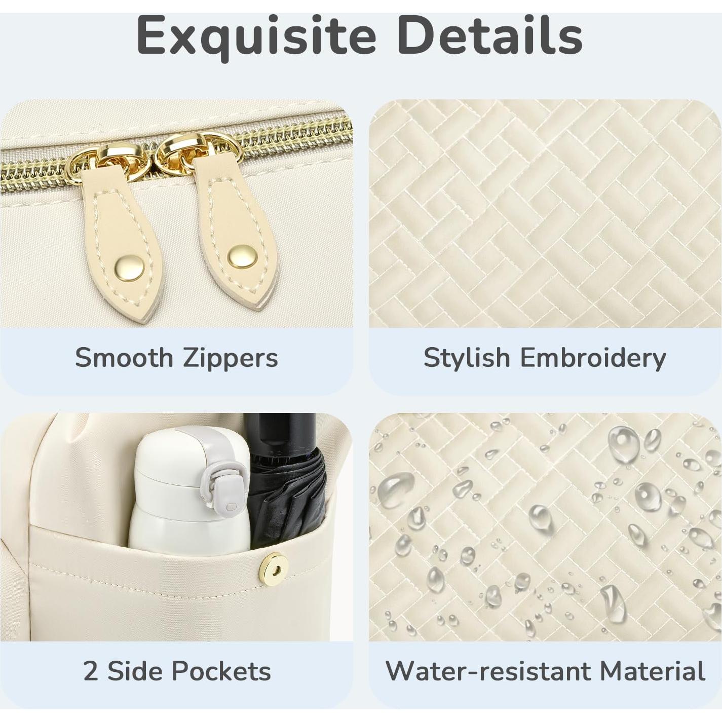 Bolsa de Pañales Tote Tenot Mediana Beige con 10 Bolsillos