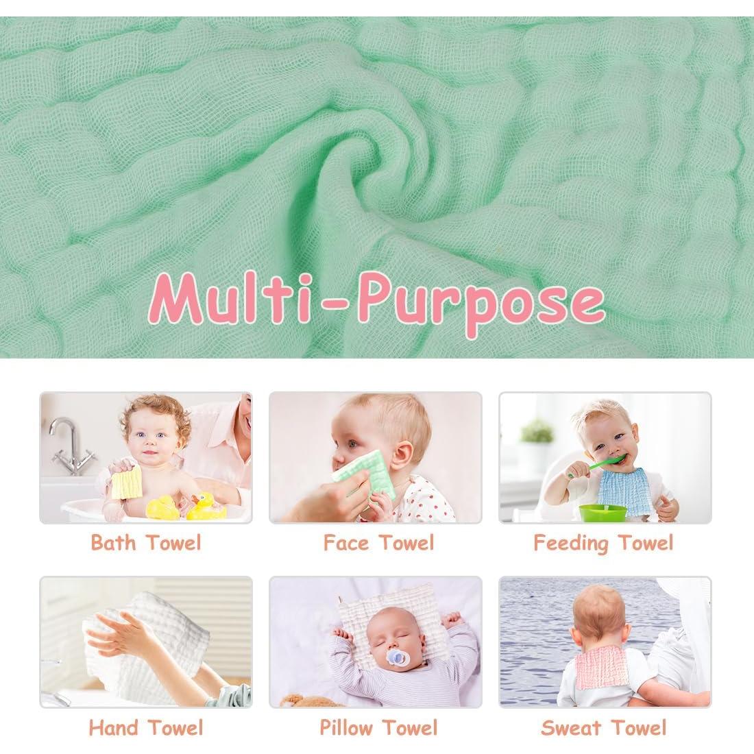 Paños de Baño AIDEA 10PK Algodón Muselina 25.4x25.4cm