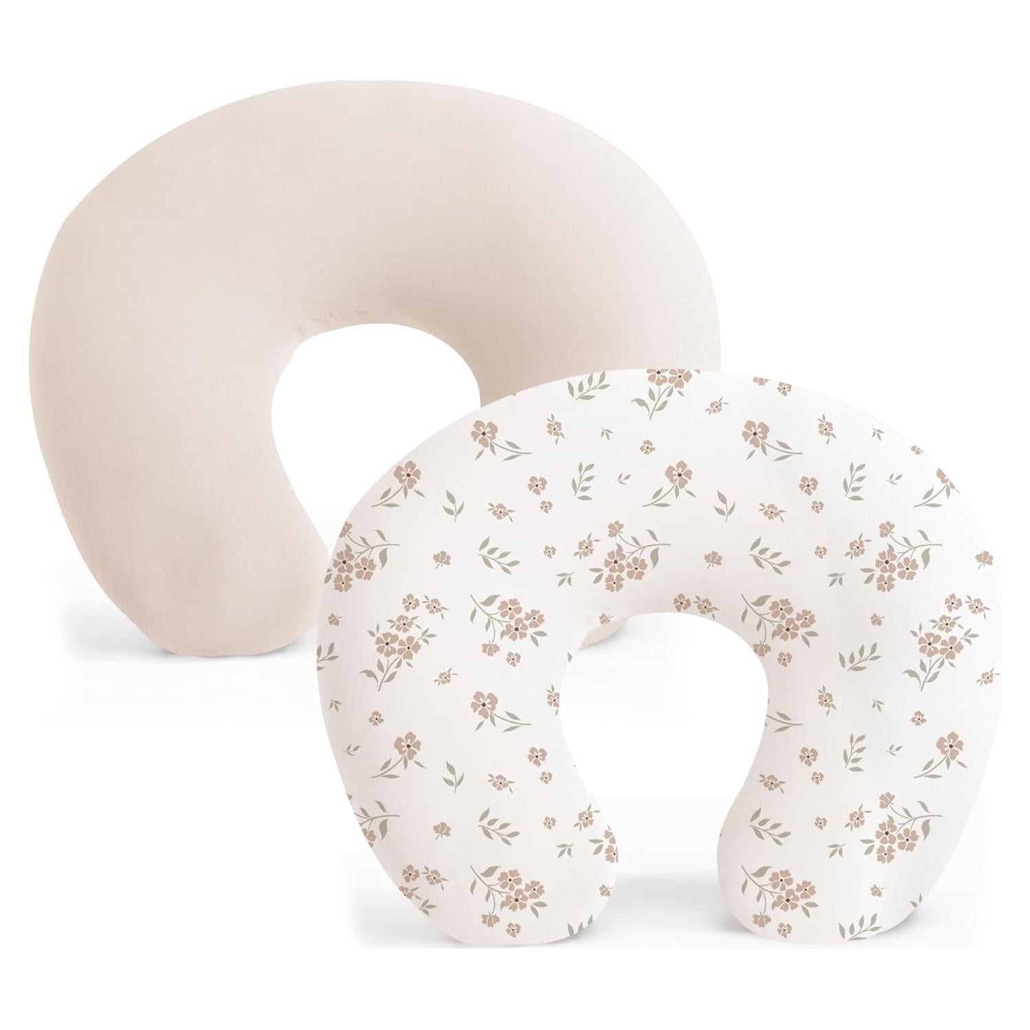 Konssy 2 Fundas de Almohada de Lactancia Elásticas Beige