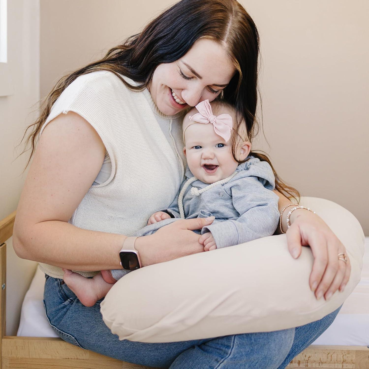 Konssy 2 Fundas de Almohada de Lactancia Elásticas Beige
