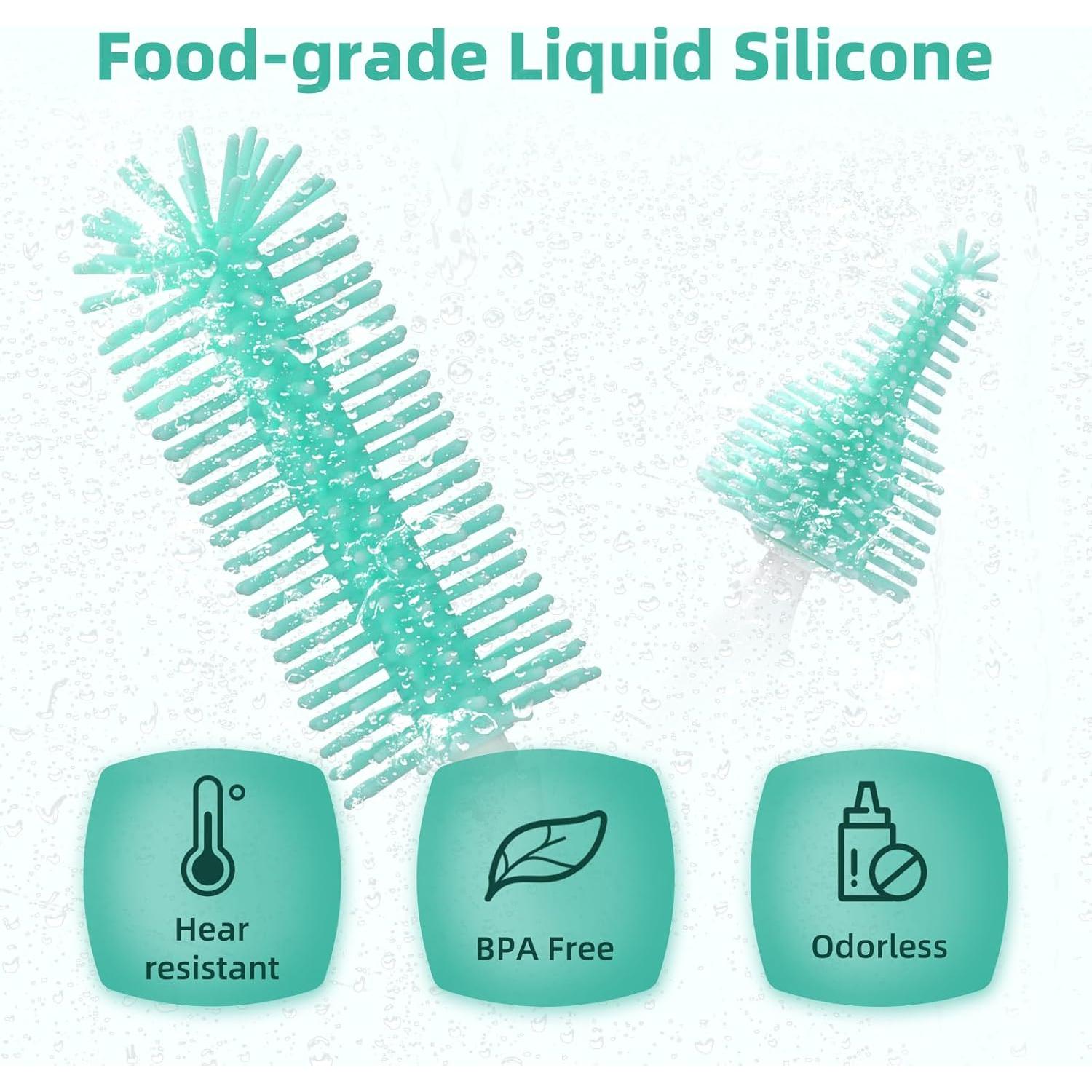 Electric Bottle Brush Cleaner,Electric Baby Bottle Brush Cleaner, Baby Bottle Washer,8 in 1Automatic Bottle Cleaner Brush Set (Green)