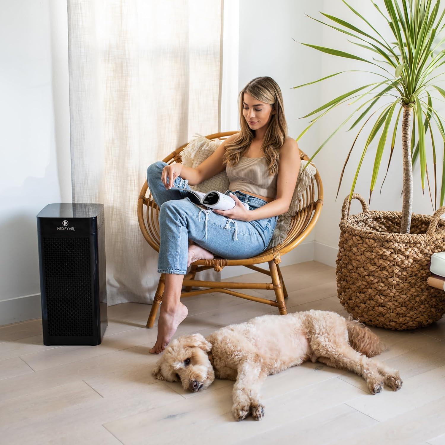 Purificador de Aire Medify MA-40 UV HEPA H14 166.5 m² Negro