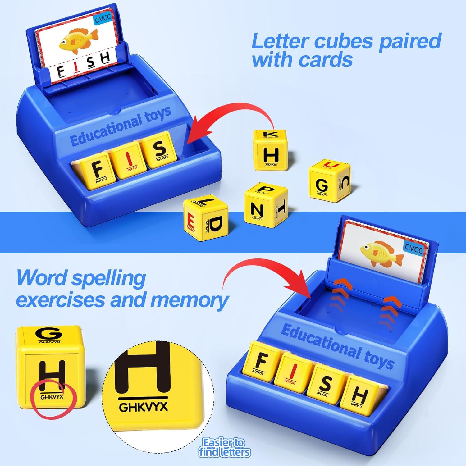 Juego de Emparejamiento de Letras Montessori HOPEEYE Azul Grande