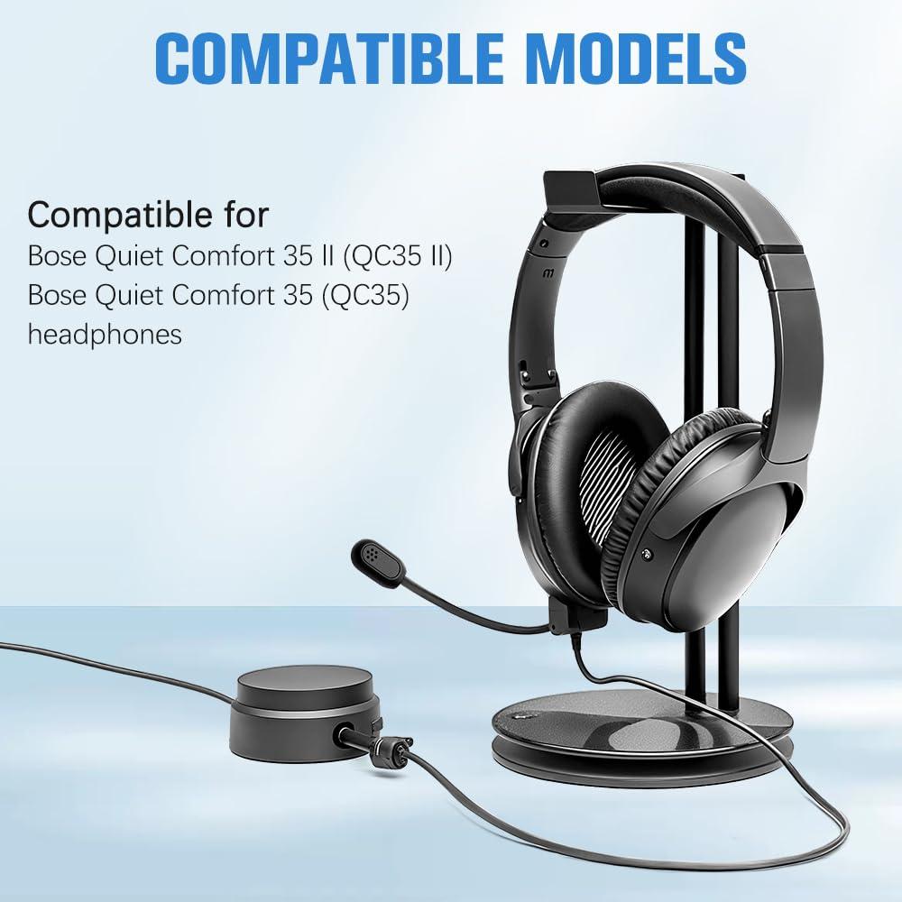 Micrófono Boom Desmontable para Auriculares Bose QC35 II - Conector 2.5mm a 3.5mm