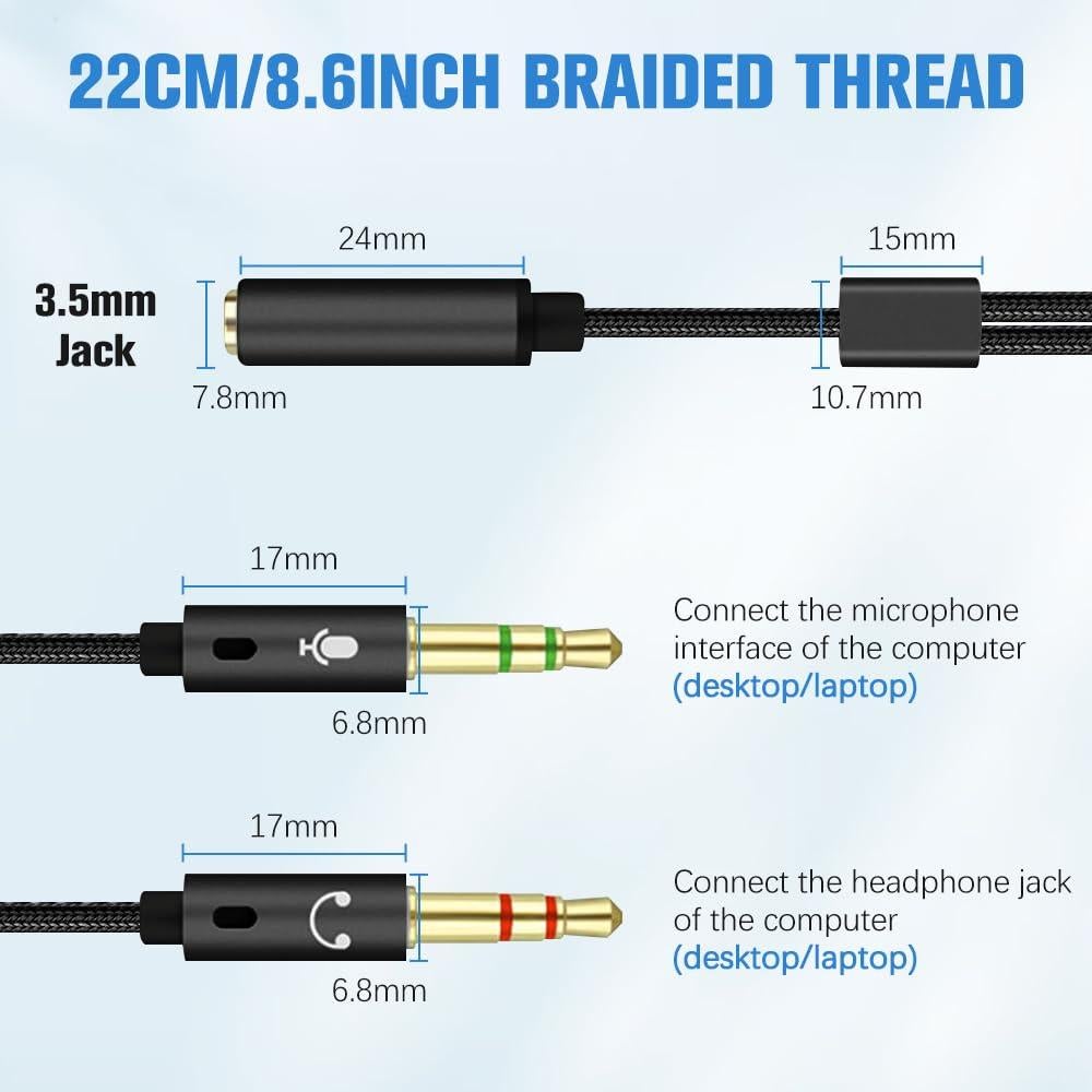 Micrófono Boom Desmontable para Auriculares Bose QC35 II - Conector 2.5mm a 3.5mm