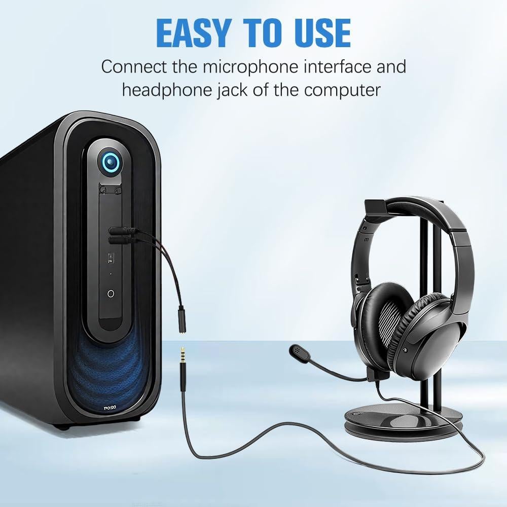 Micrófono Boom Desmontable para Auriculares Bose QC35 II - Conector 2.5mm a 3.5mm