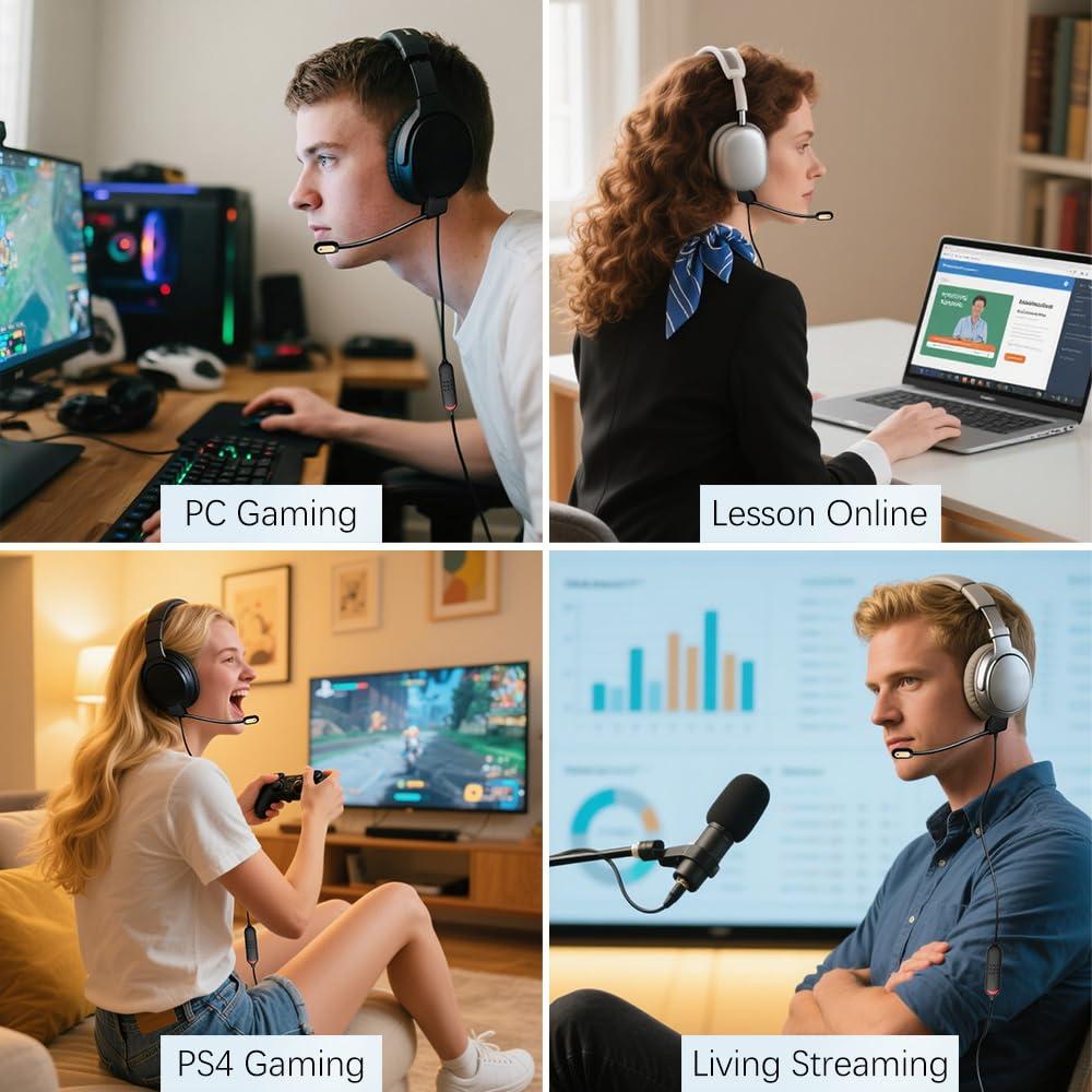 Micrófono Boom Desmontable para Auriculares Bose QC35 II - Conector 2.5mm a 3.5mm