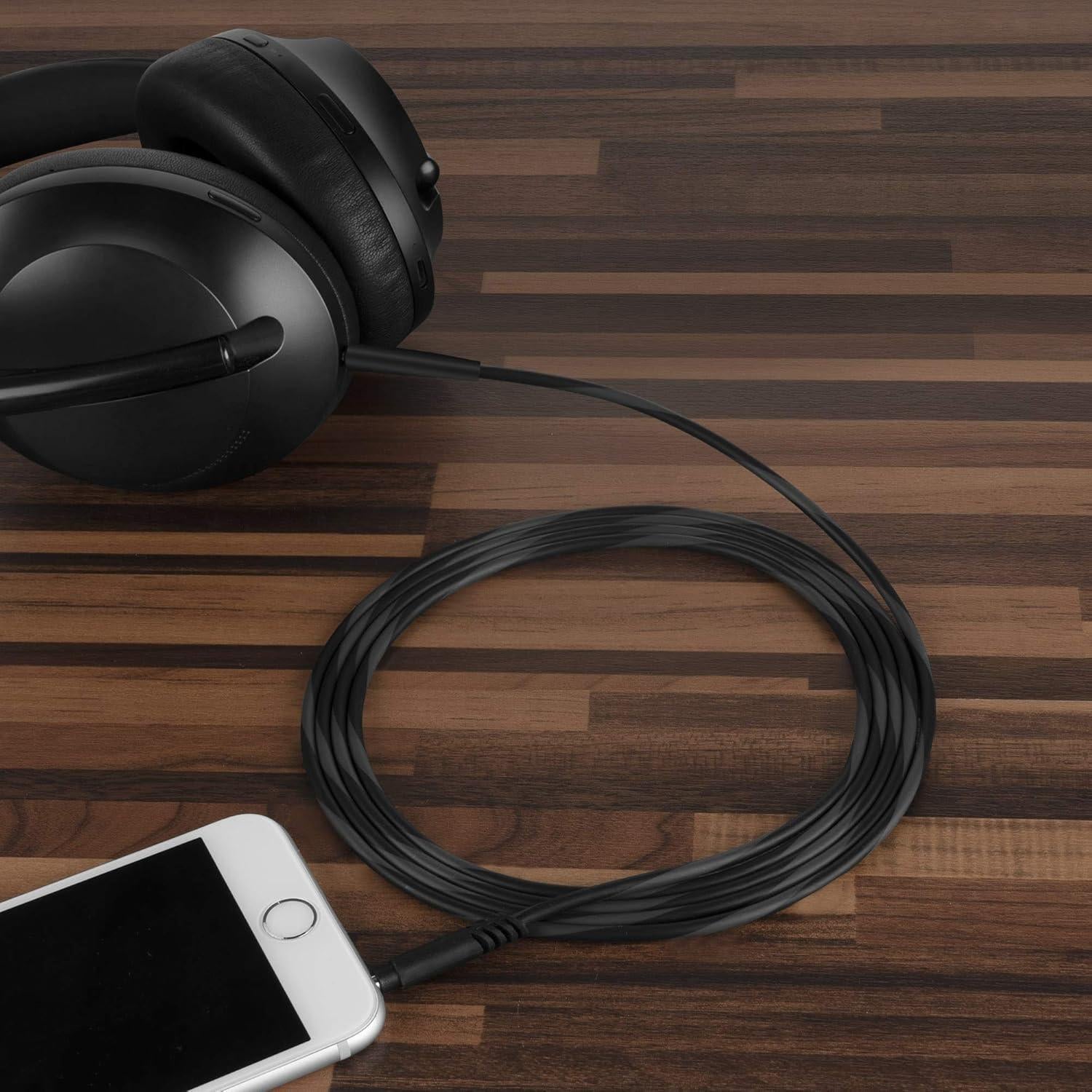 Cable de Audio Linkidea 1.5m para Auriculares Bose QC45/700/35II