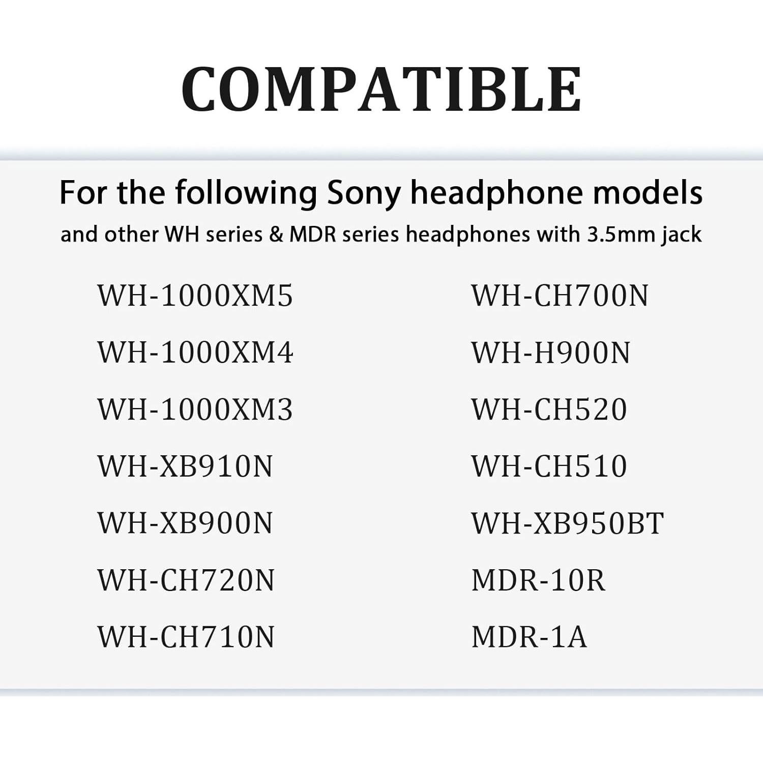 Cable de audio Adhiper 1.5m con micrófono para Sony WH-1000XM