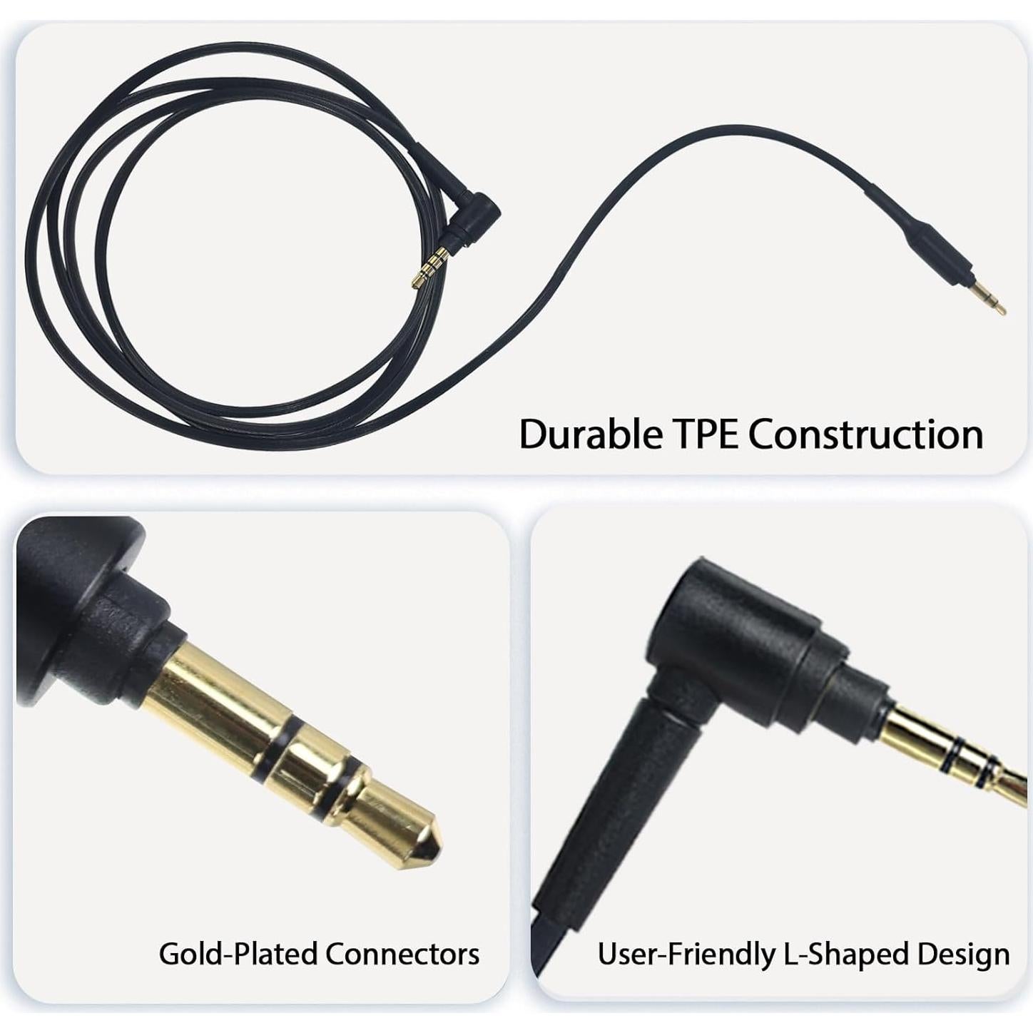 Cable de audio Adhiper 1.5m con micrófono para Sony WH-1000XM