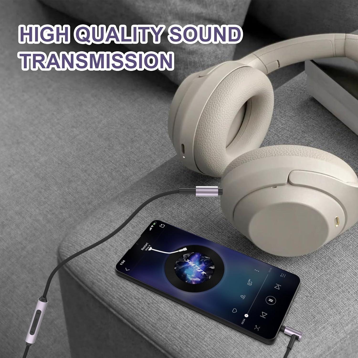 Cable de micrófono Gneinour 1.5m para Sony WH-1000XM5/4/3