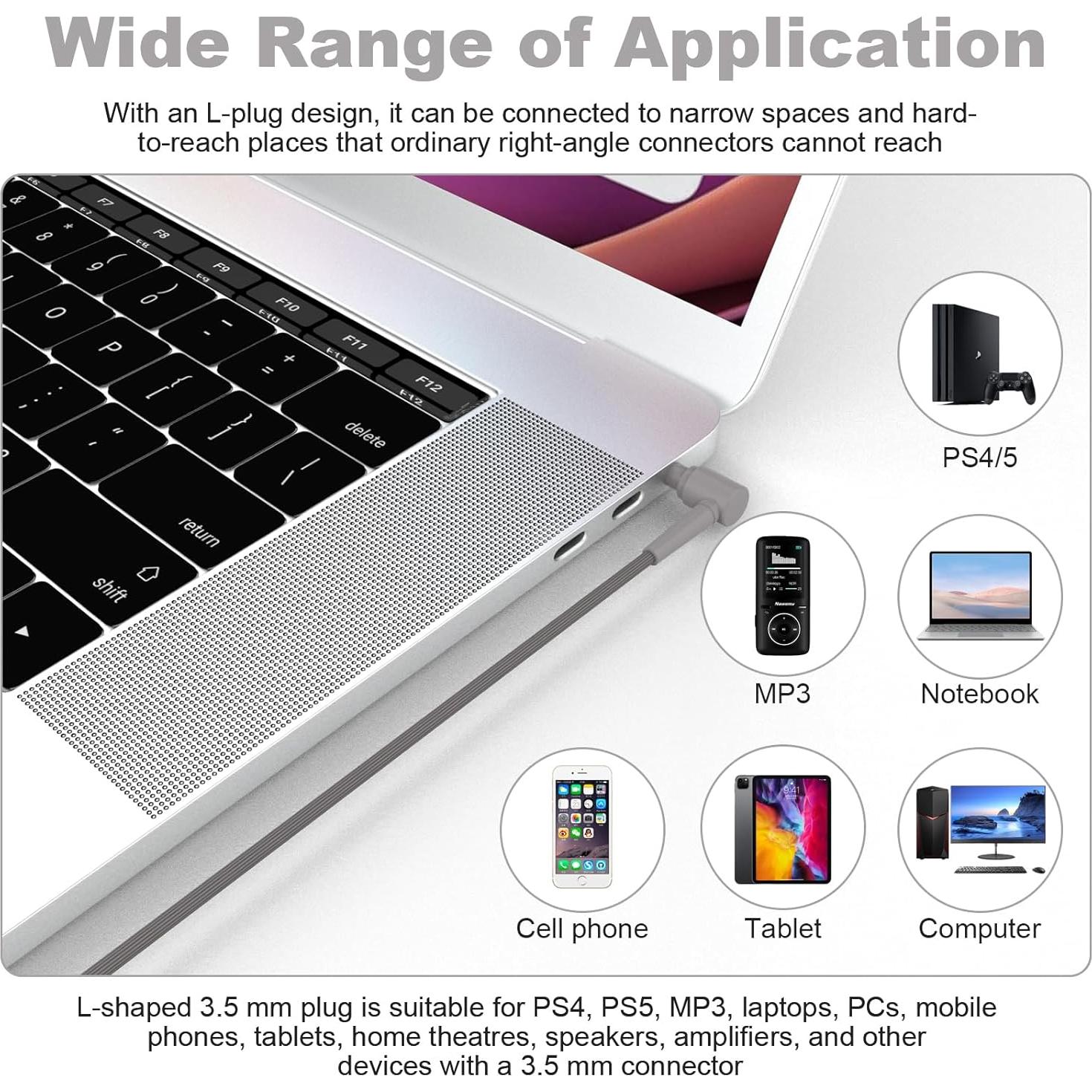 Cable de Audio Sqrmekoko 1.5m Macho a Macho 3.5mm para Sony