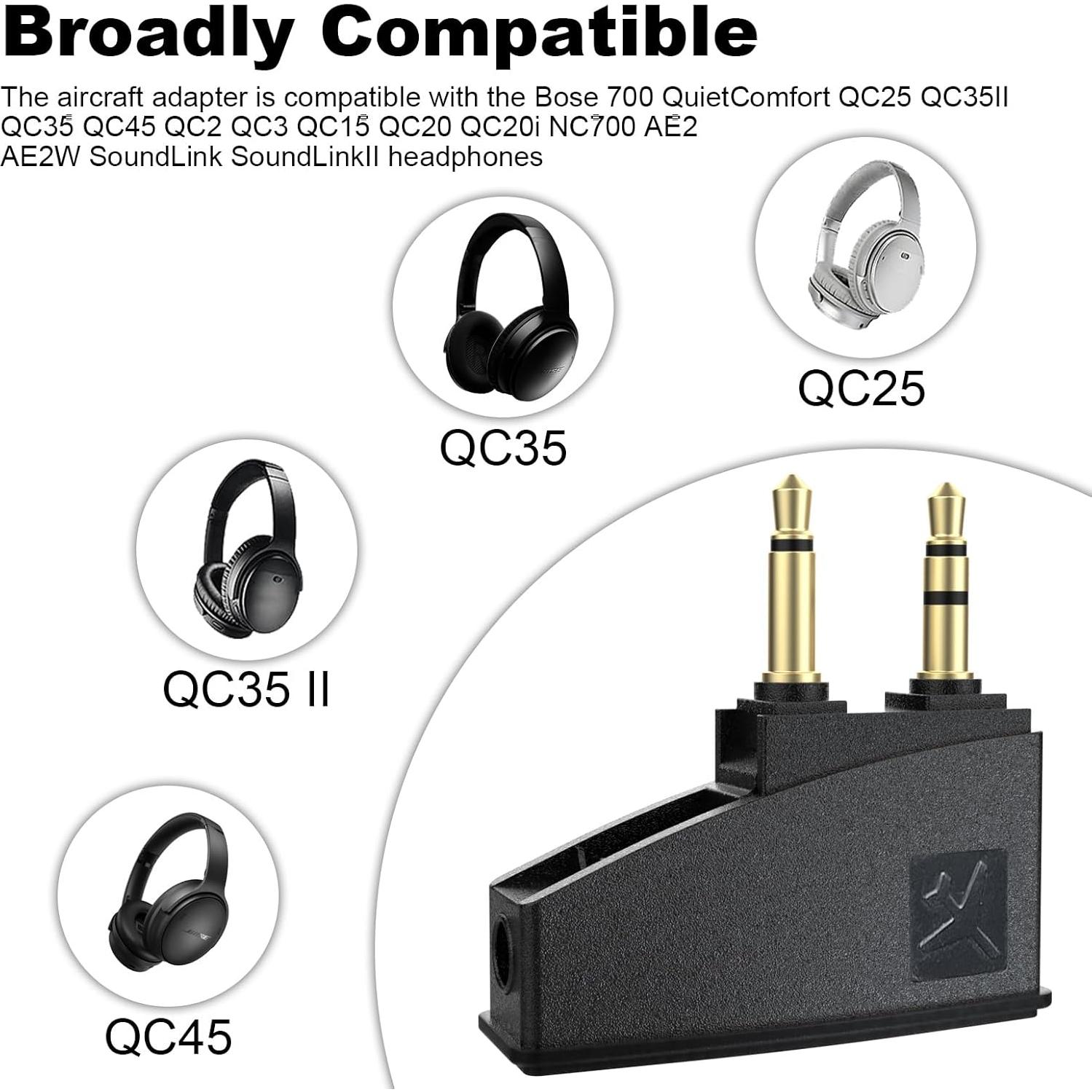 Adaptador de Audio para Aviones Toeasor Compatible con Bose