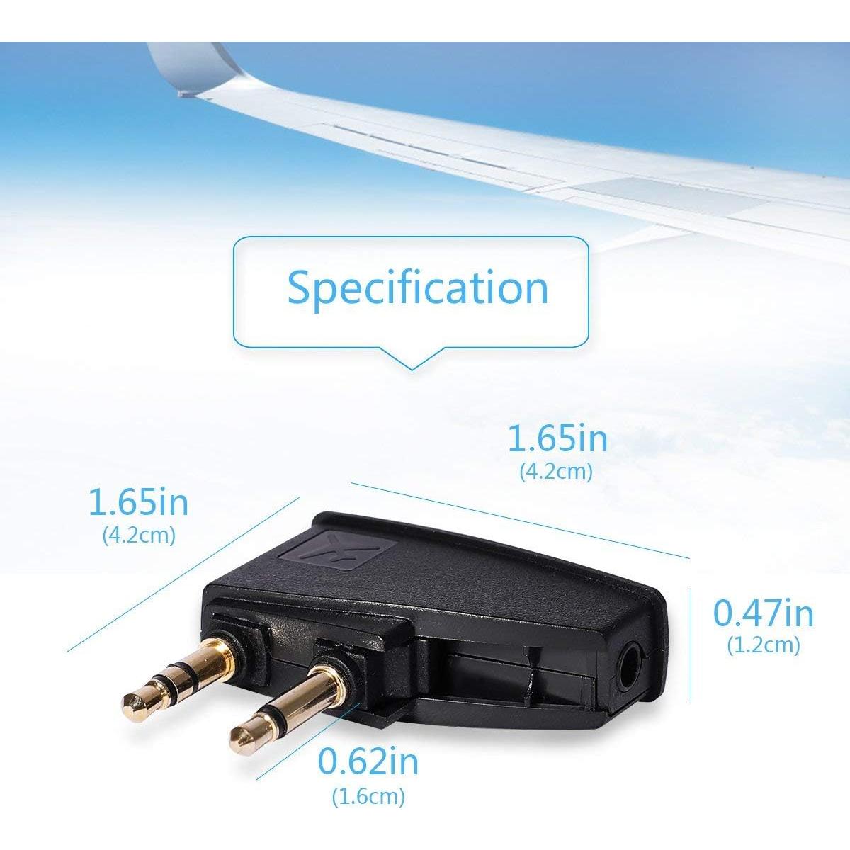 Adaptador de Vuelo BUTIAO para Auriculares Bose QC2 QC3 QC15 QC25 QC35