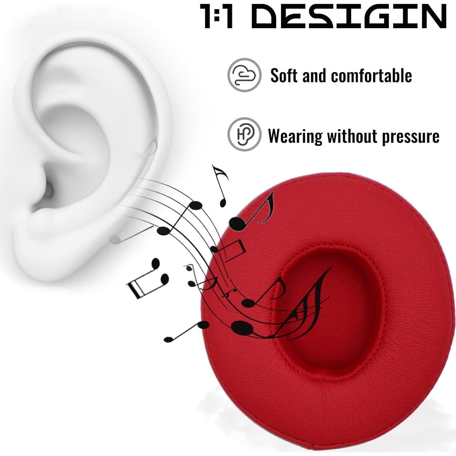 Almohadillas de Oído ACCIUK para Beats Solo3/Solo2 - Rojo