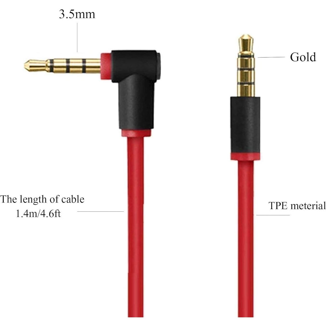 Cable de audio 3.5mm con micrófono Arzweyk 1.4m para Beats