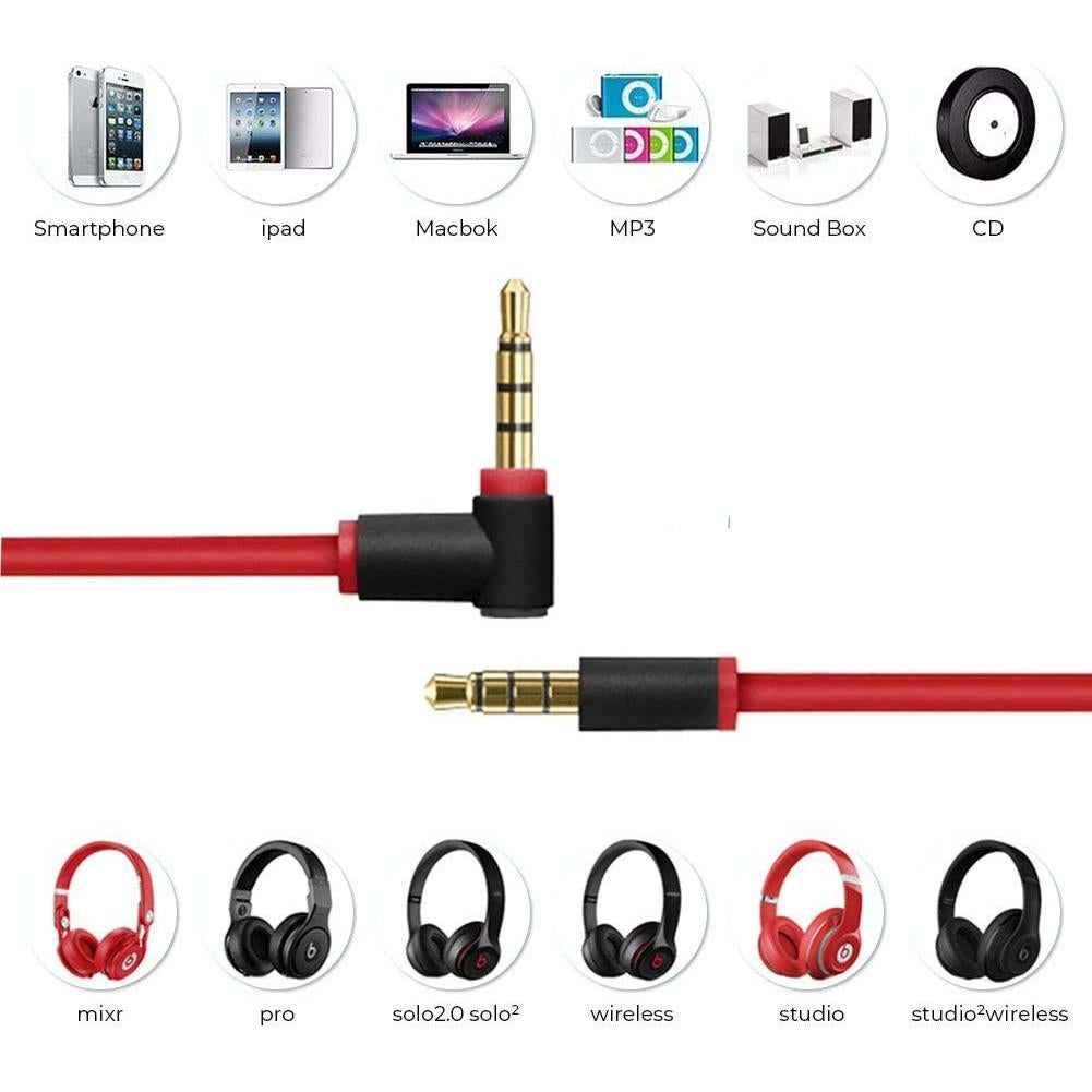 Cable de audio 3.5mm con micrófono Arzweyk 1.4m para Beats