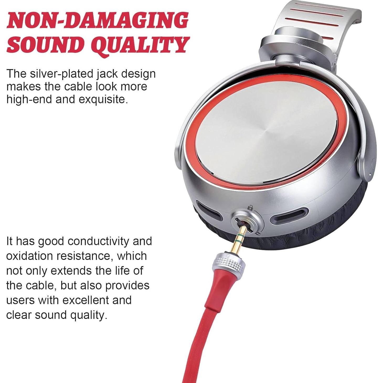 Cable de Audio 3.5mm Gneinour con Micrófono 1.2m Rojo