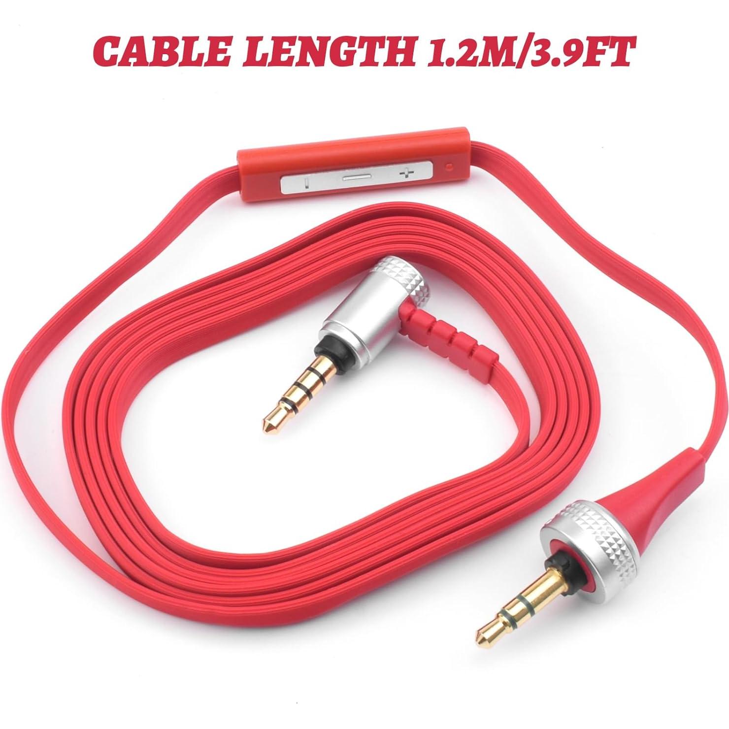 Cable de Audio 3.5mm Gneinour con Micrófono 1.2m Rojo