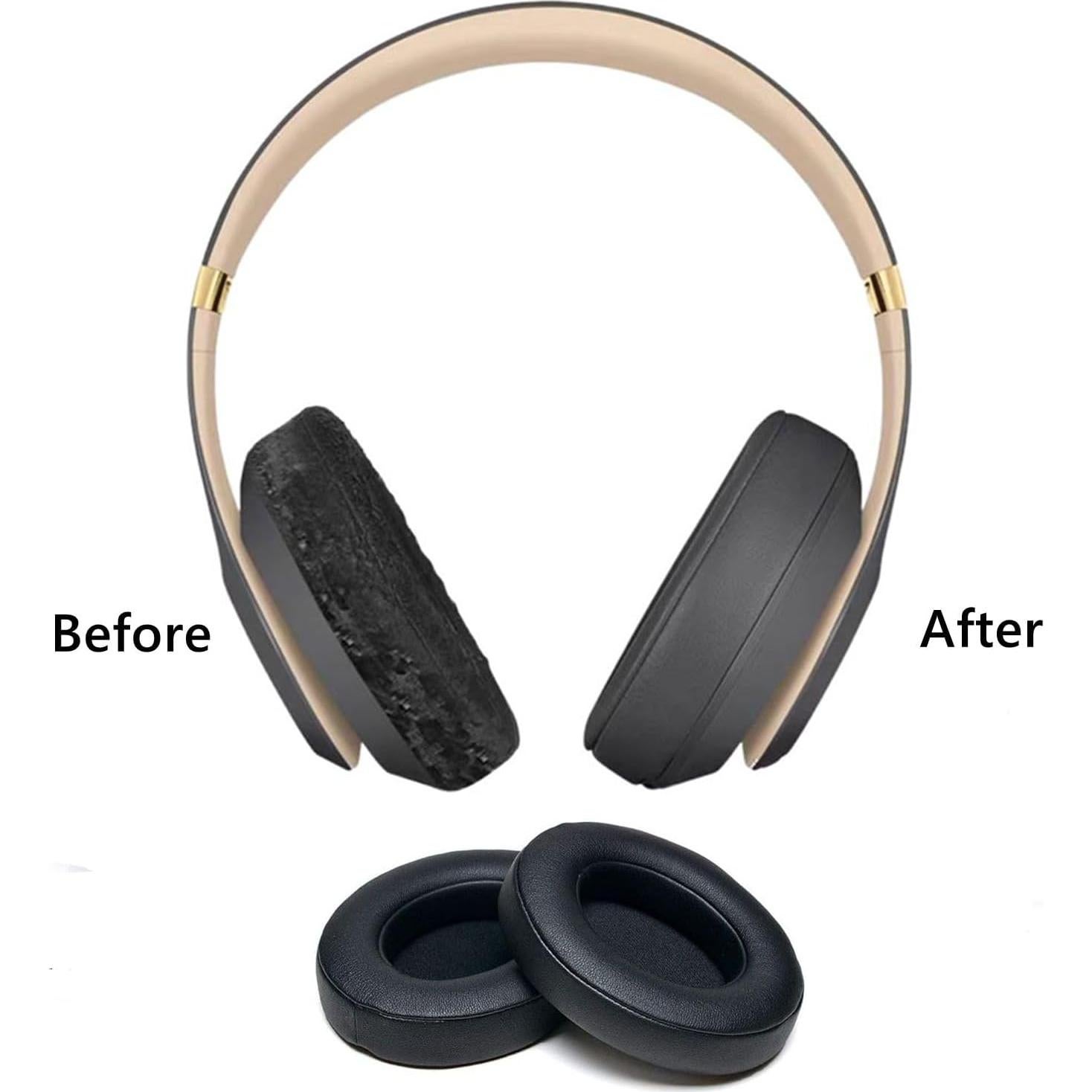 Almohadillas de Repuesto para Auriculares Beats Studio 2 y 3 - Negro