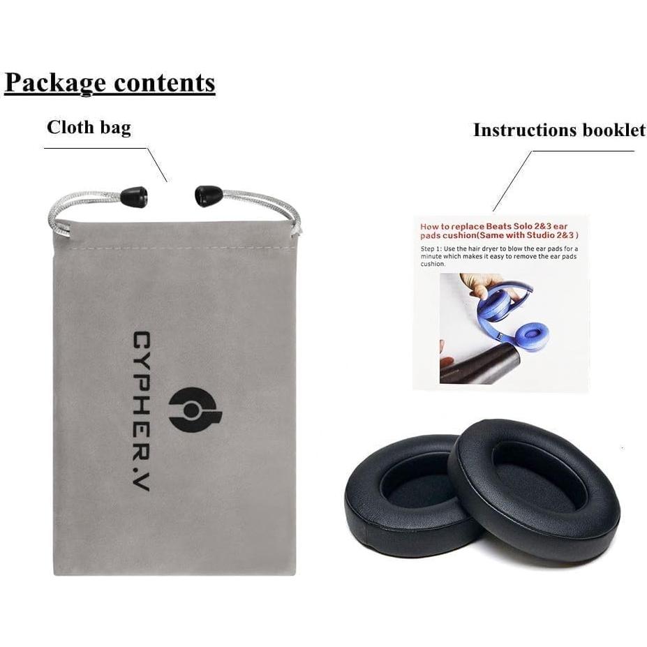 Almohadillas de Repuesto para Auriculares Beats Studio 2 y 3 - Negro