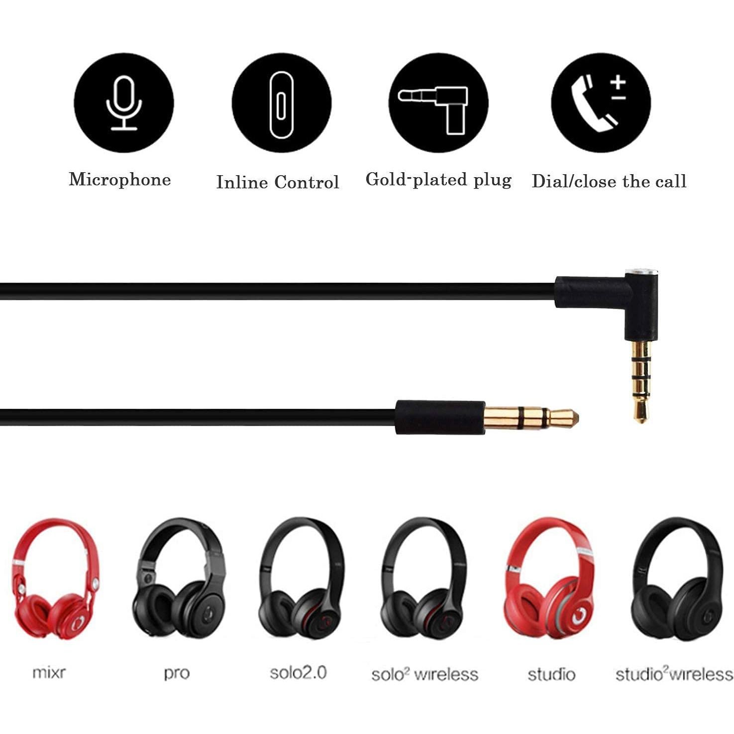 Cable de audio 3.5mm con micrófono Toeasor para Beats