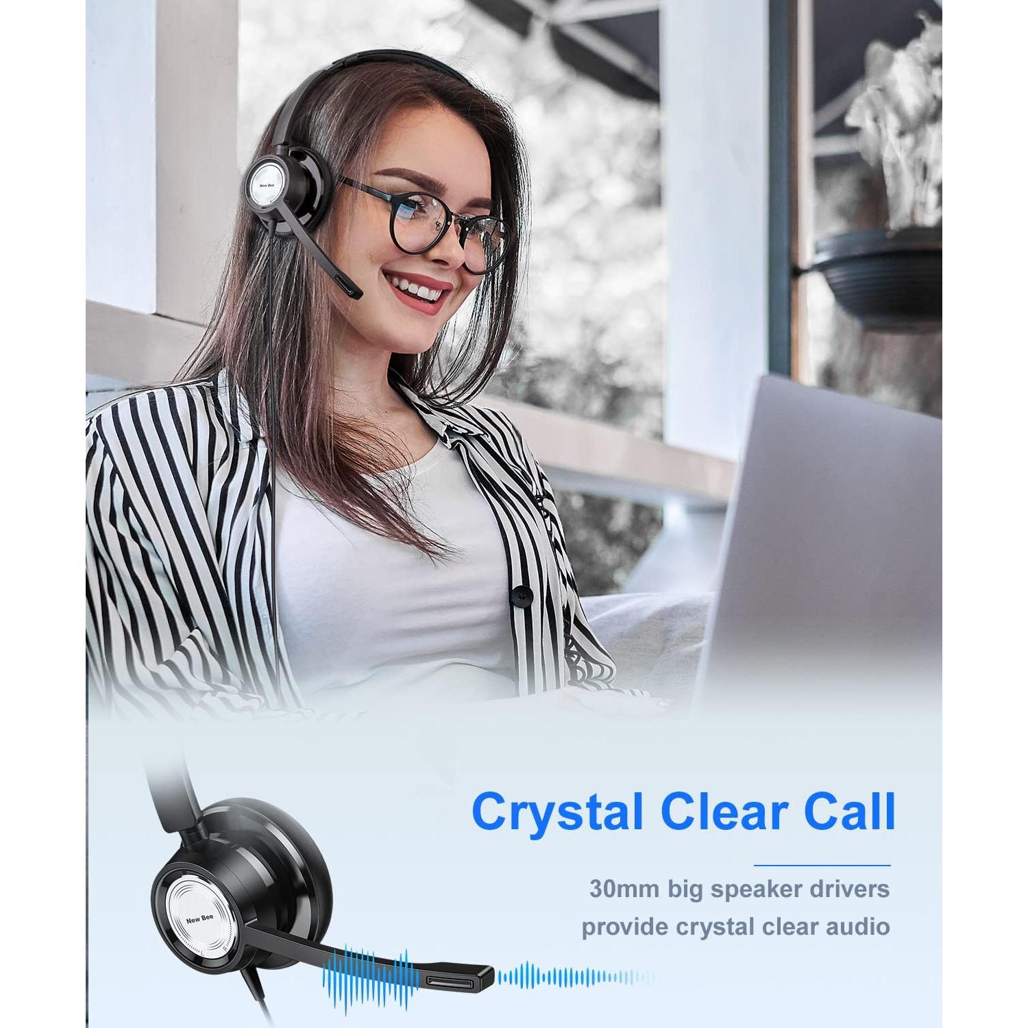 Auriculares USB New Bee H365 con micrófono y cancelación de ruido