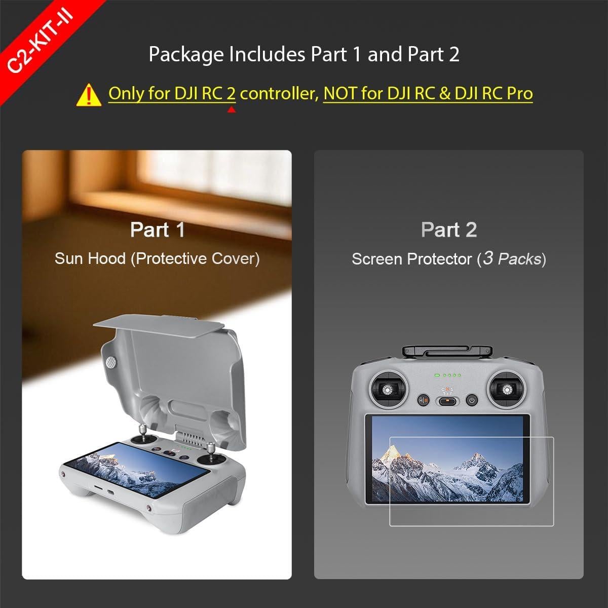 Kit Capota Solar y Protector Pantalla Arzroic RC 2 para DJI