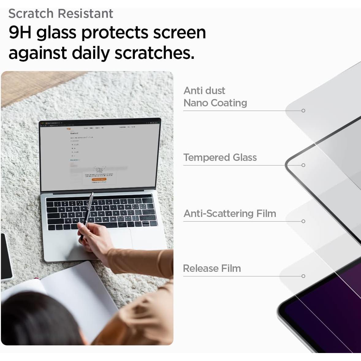 Protector de Pantalla Vidrio Templado Spigen para MacBook Pro 14"
