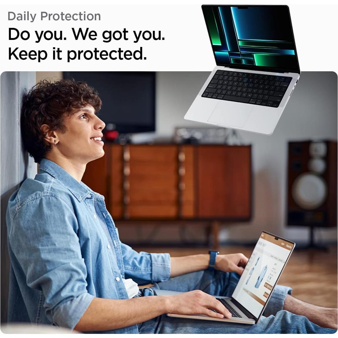 Protector de Pantalla Vidrio Templado Spigen para MacBook Pro 14"
