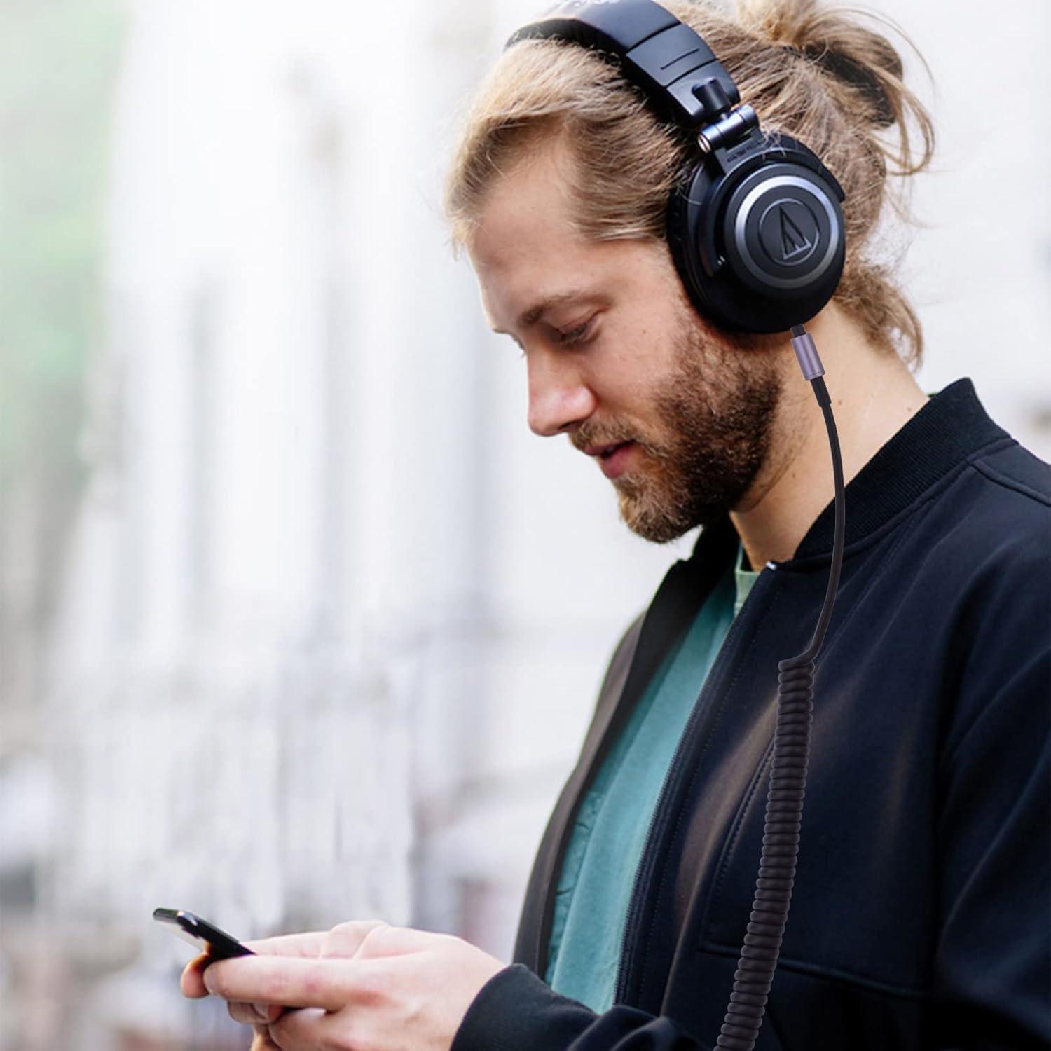 Cable de Audio Aux Reemplazo 1.5m-4.3m para Audio Technica ATH-M50xBT