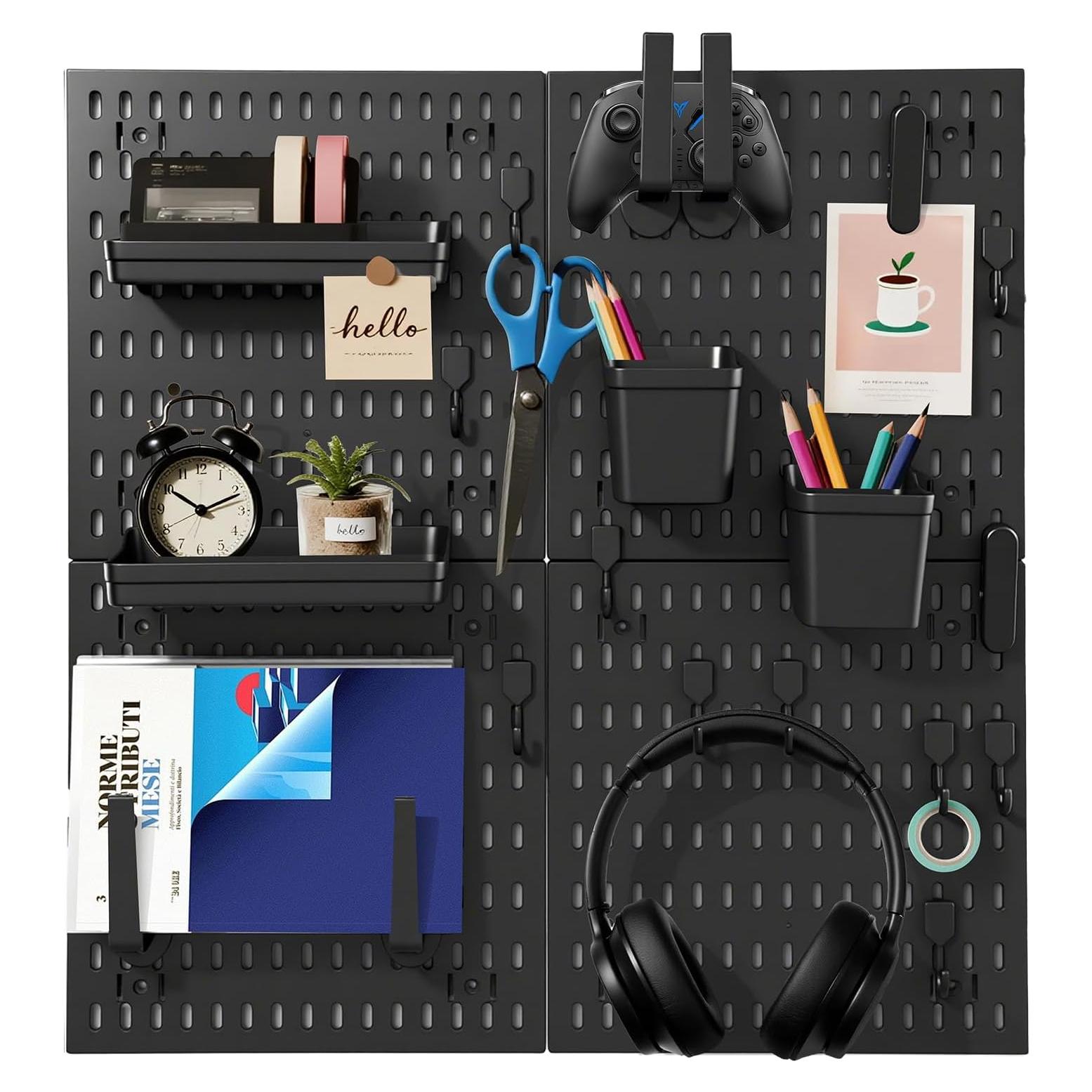 Kit Organizador de Pared Modular Hellpnoom 4 Tableros Perforados