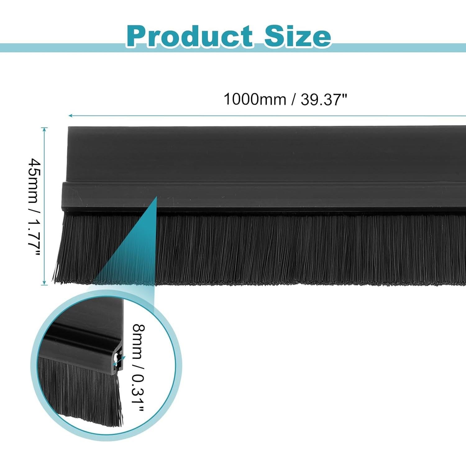 Tapón de Corrientes de Aire para Puerta uxcell 100 cm Negro