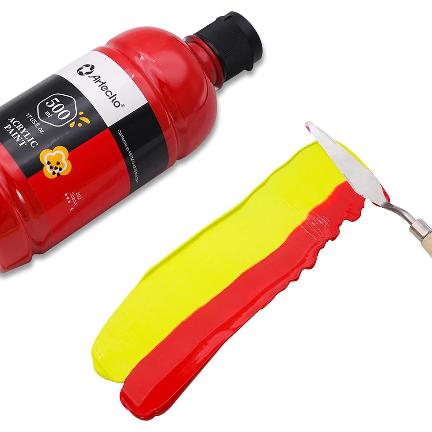 Set de Pintura Acrílica Artecho 12 Colores 500ml No Tóxica