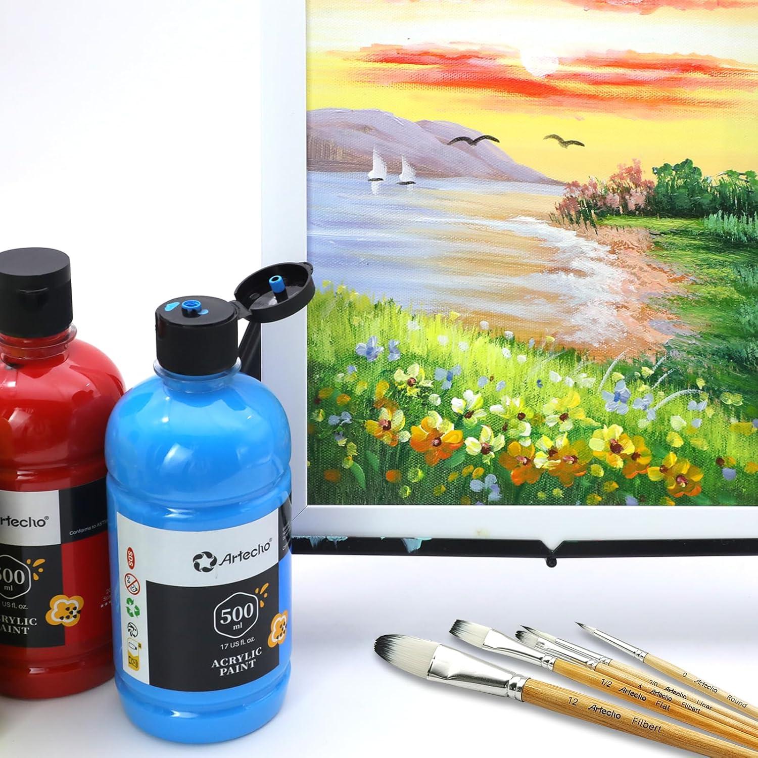 Set de Pintura Acrílica Artecho 12 Colores 500ml No Tóxica