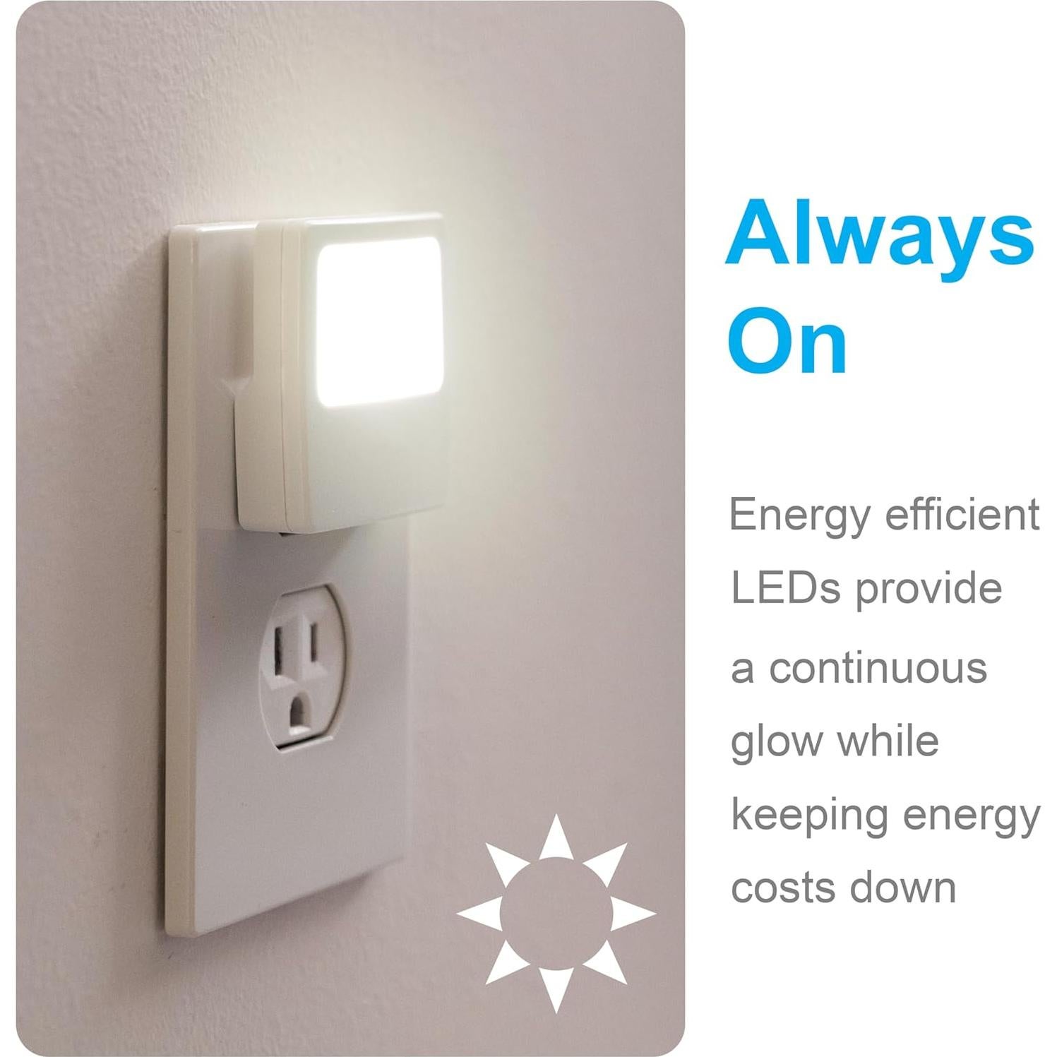 Luz Nocturna LED GE Blanca 2 Paquete Brillo Suave